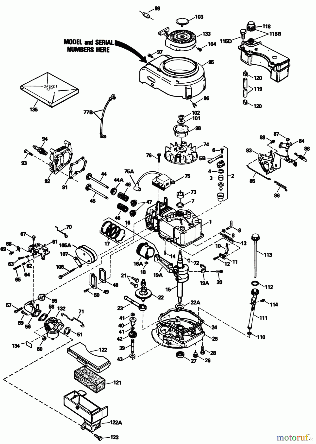  Toro Neu Mowers, Walk-Behind Seite 1 20631 - Toro Lawnmower, 1989 (9000001-9999999) ENGINE MODEL NO. TVS105-53112F