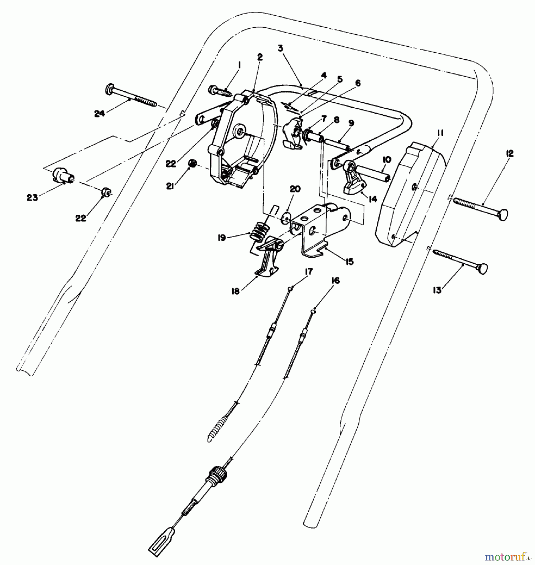  Toro Neu Mowers, Walk-Behind Seite 1 20632 - Toro Lawnmower, 1989 (9000001-9999999) TRACTION CONTROL ASSEMBLY