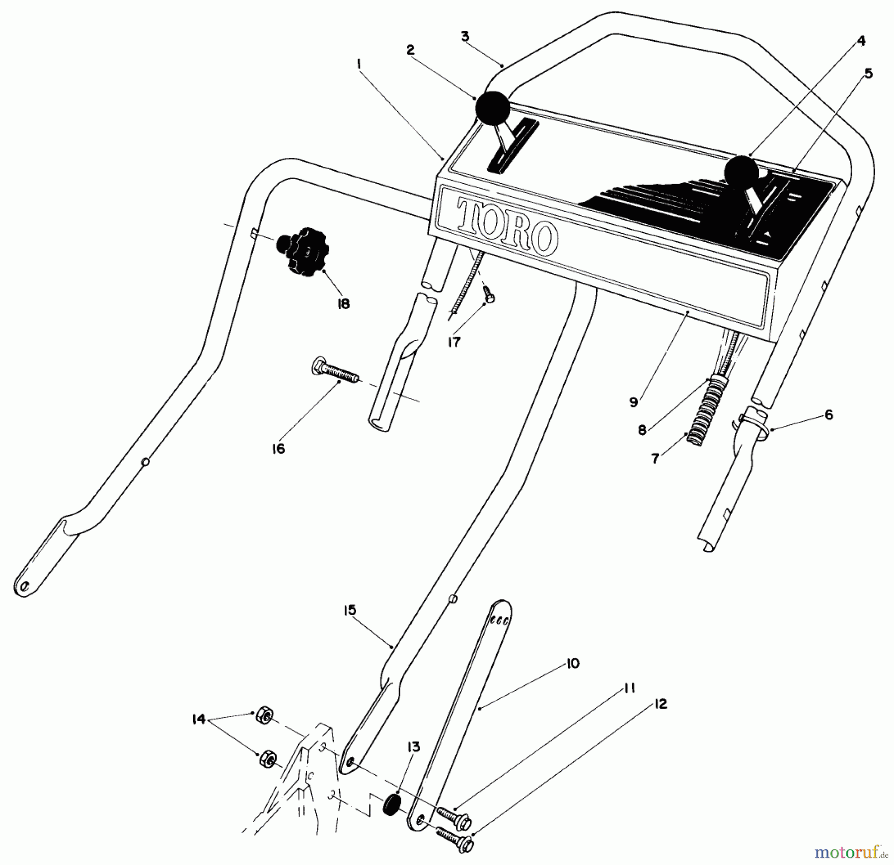  Toro Neu Mowers, Walk-Behind Seite 1 20661 - Toro Lawnmower, 1983 (3000001-3999999) HANDLE ASSEMBLY