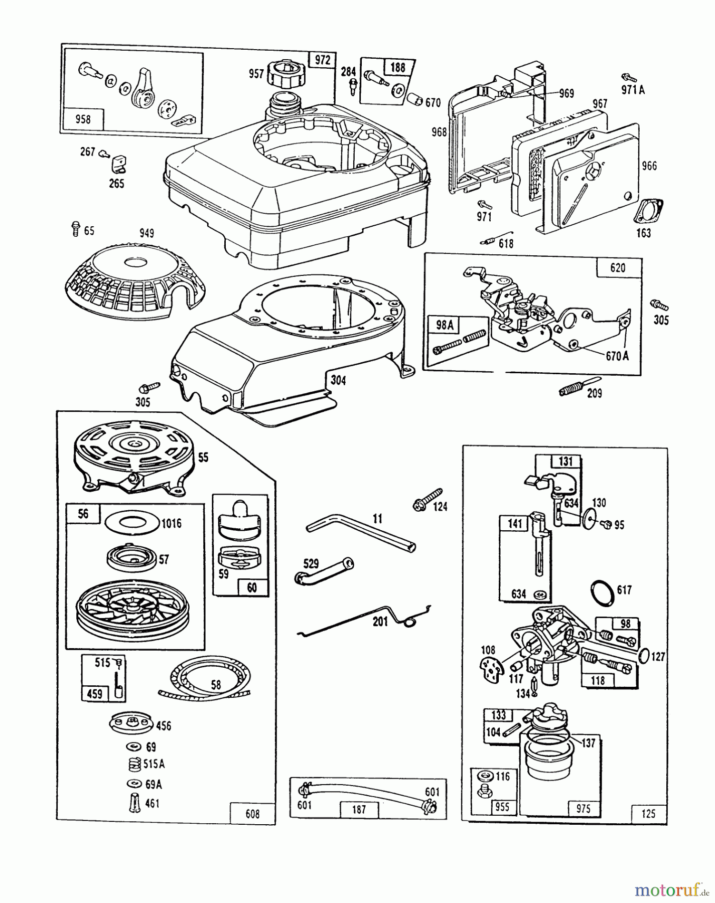  Toro Neu Mowers, Walk-Behind Seite 1 20666 - Toro Lawnmower, 1990 (0000001-0999999) ENGINE MODEL NO. 124702-3115-01 #2