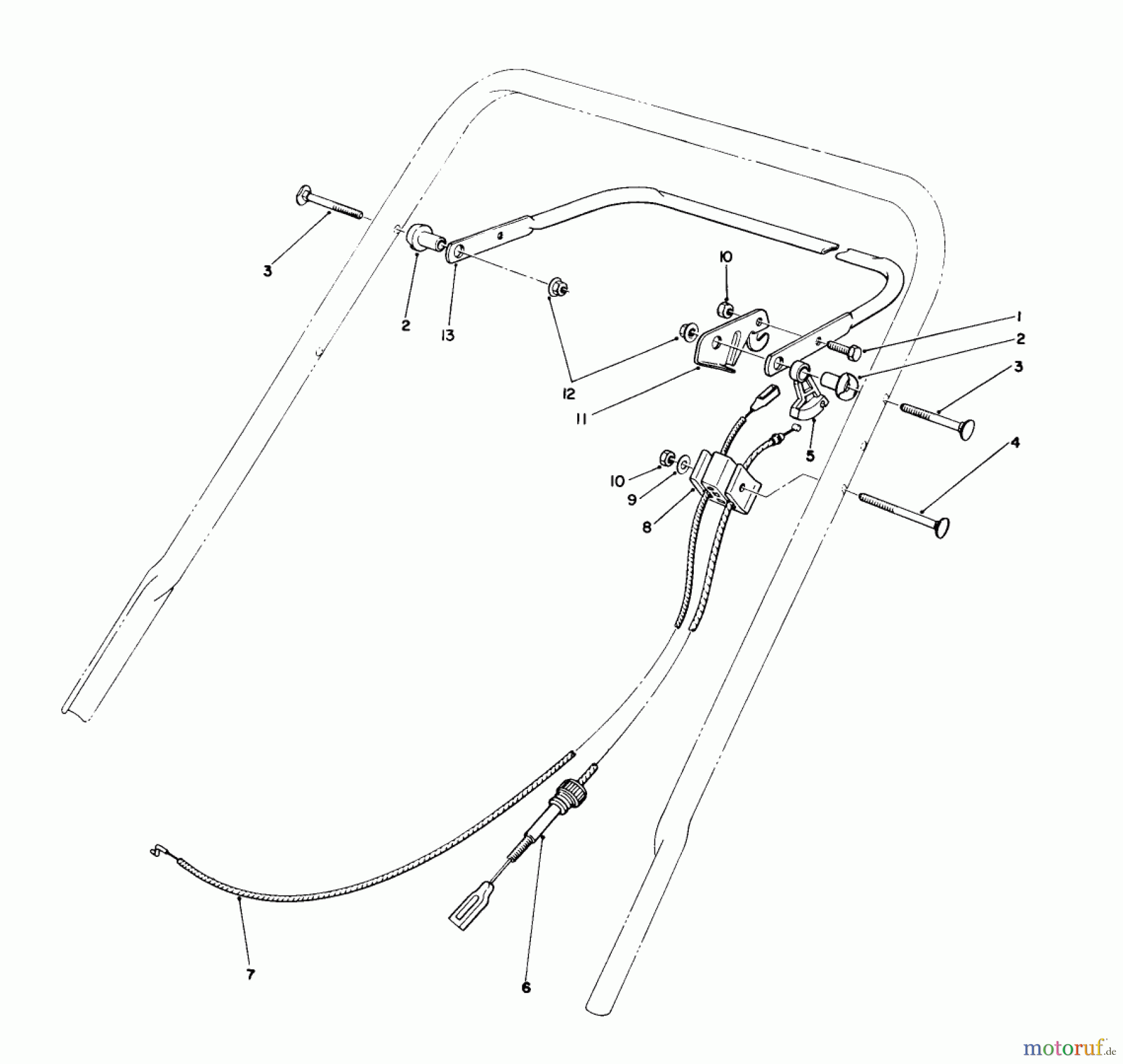  Toro Neu Mowers, Walk-Behind Seite 1 20666 - Toro Lawnmower, 1990 (0000001-0999999) TRACTION CONTROL ASSEMBLY