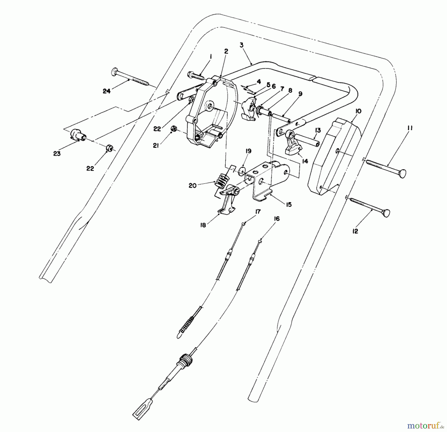  Toro Neu Mowers, Walk-Behind Seite 1 20667 - Toro Lawnmower, 1990 (0000001-0999999) TRACTION CONTROL ASSEMBLY