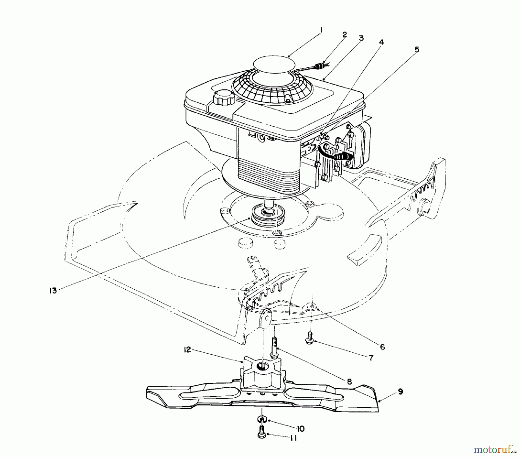  Toro Neu Mowers, Walk-Behind Seite 1 20668 - Toro Lawnmower, 1991 (1000001-1999999) ENGINE ASSEMBLY