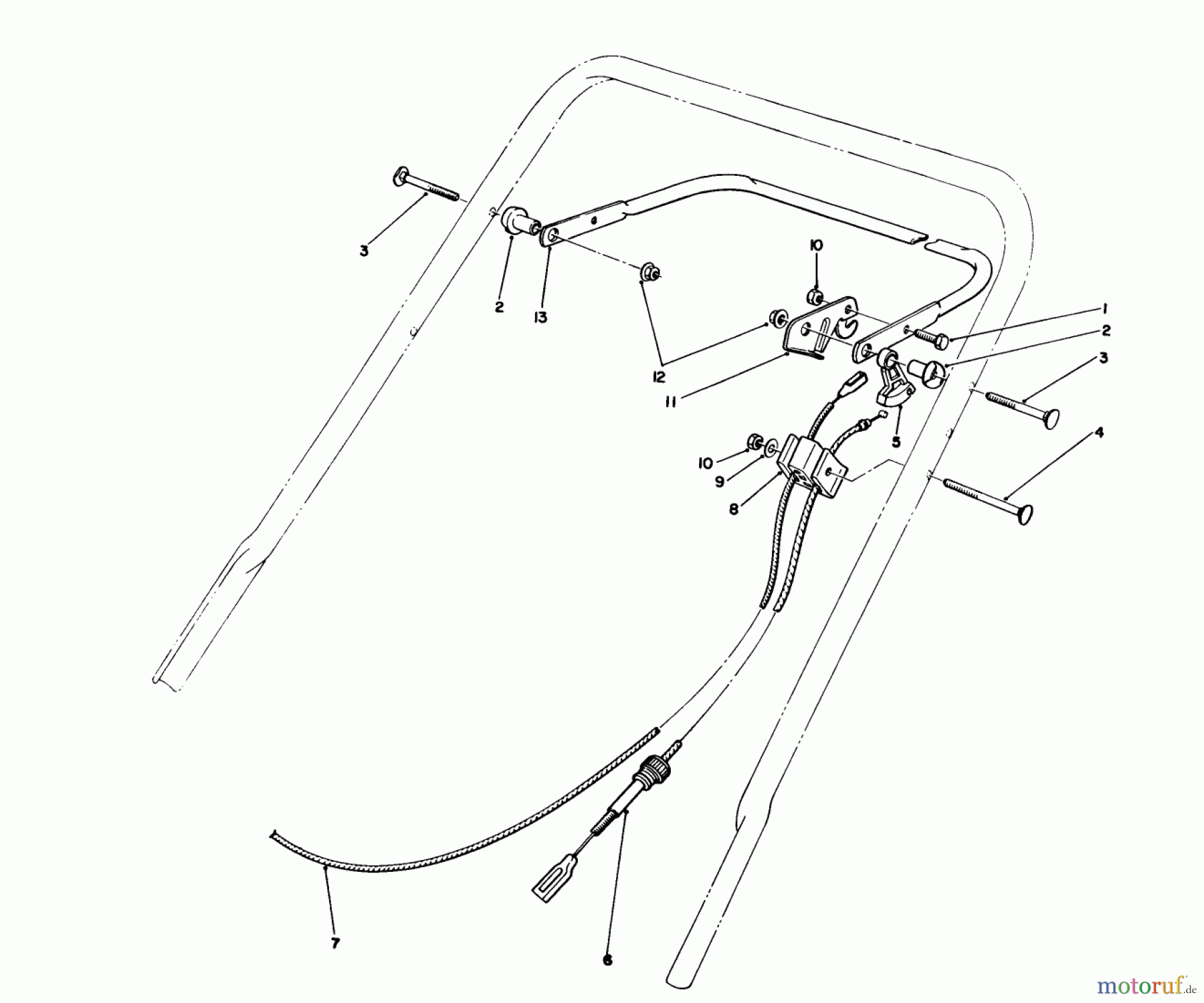  Toro Neu Mowers, Walk-Behind Seite 1 20668 - Toro Lawnmower, 1991 (1000001-1999999) TRACTION CONTROL ASSEMBLY
