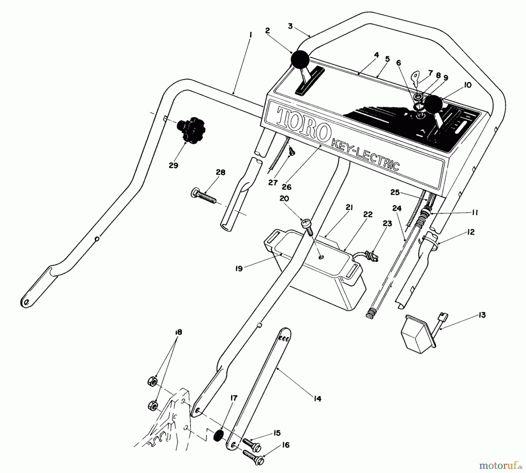  Toro Neu Mowers, Walk-Behind Seite 1 20671 - Toro Lawnmower, 1983 (3000001-3999999) HANDLE ASSEMBLY