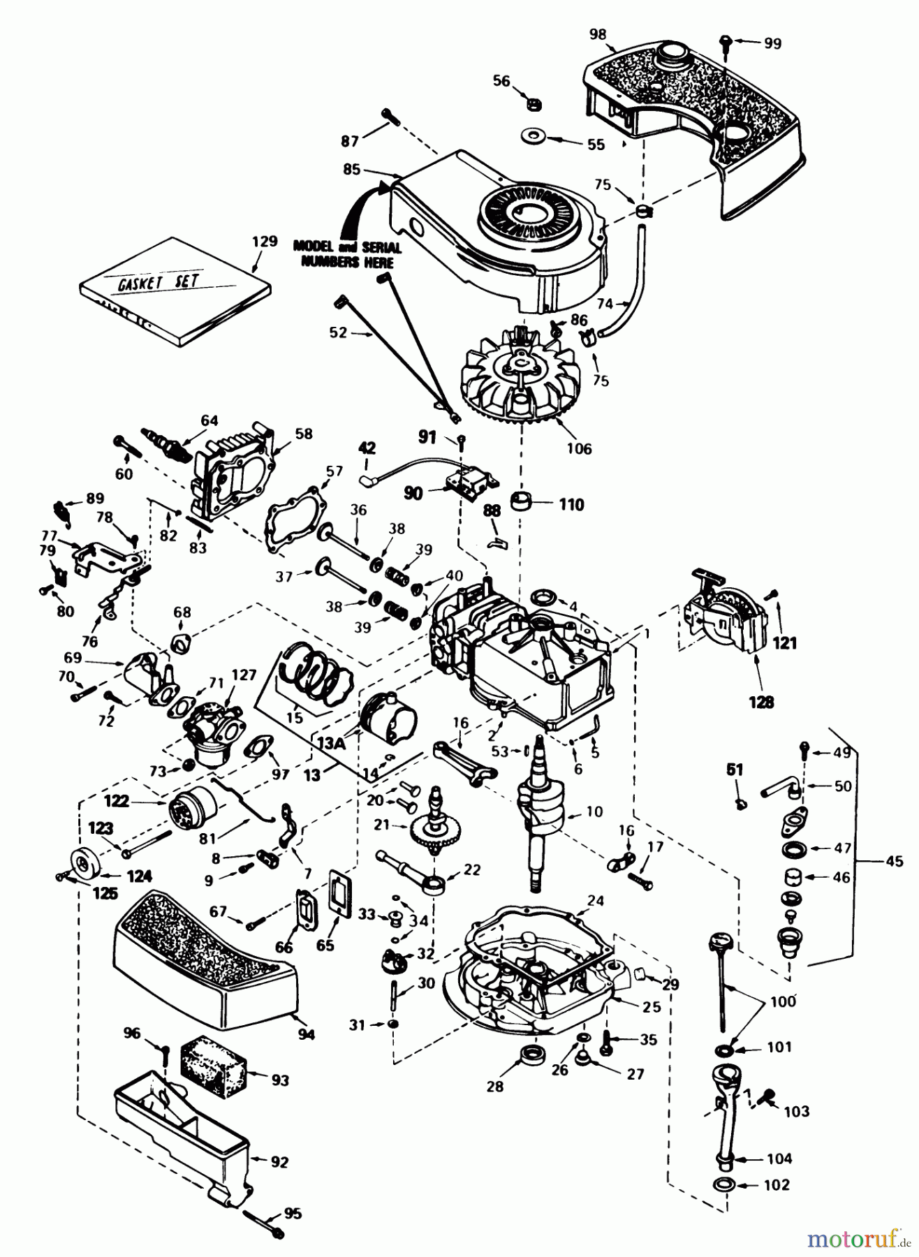  Toro Neu Mowers, Walk-Behind Seite 1 20672 - Toro Lawnmower, 1983 (3000001-3999999) ENGINE TECUMSEH MODEL NO. TNT 100-10083E