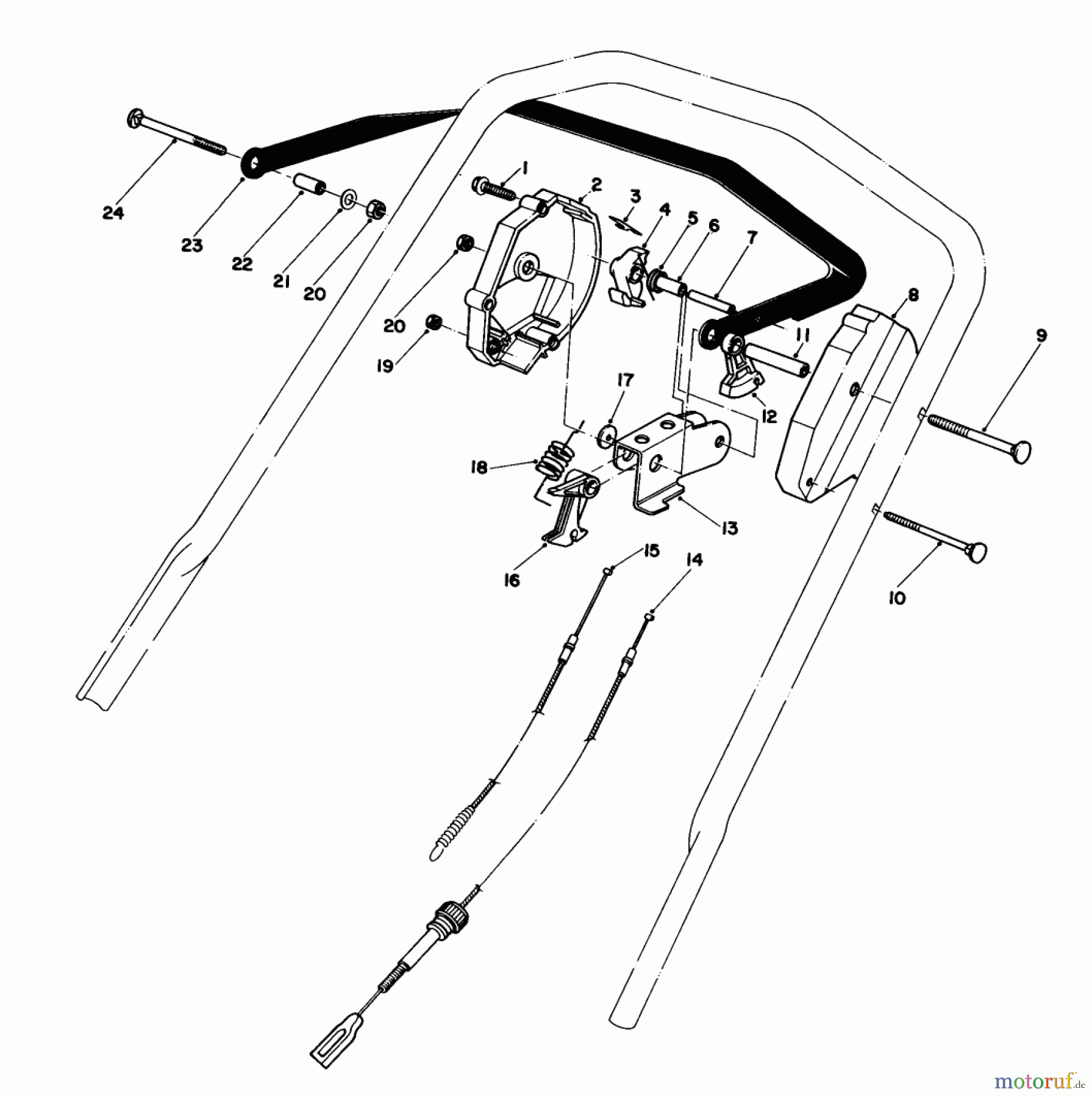  Toro Neu Mowers, Walk-Behind Seite 1 20672 - Toro Lawnmower, 1983 (3000001-3999999) TRACTION CONTROL ASSEMBLY