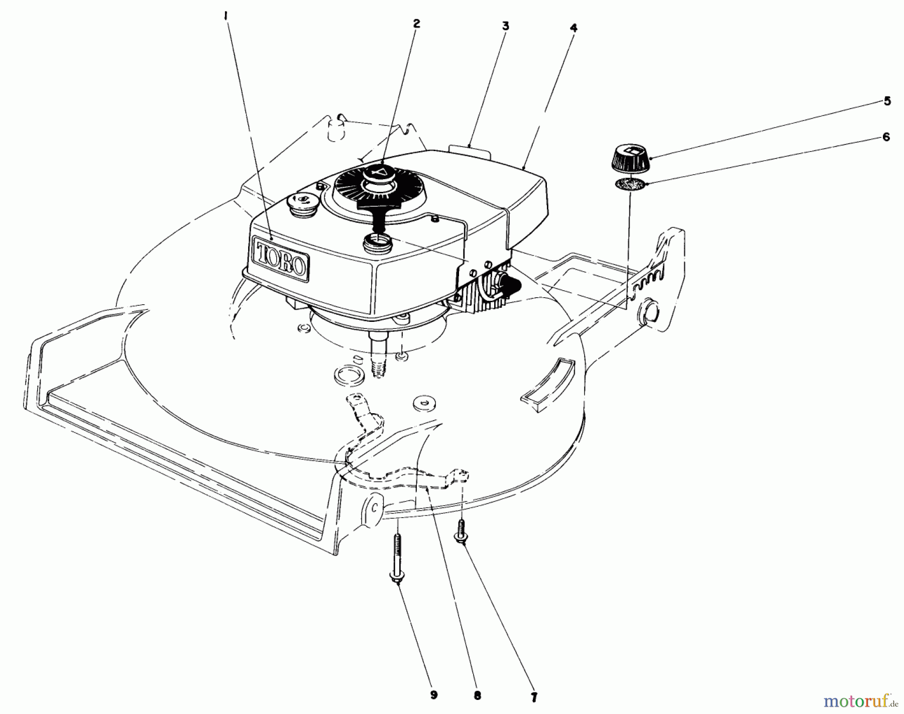  Toro Neu Mowers, Walk-Behind Seite 1 20672 - Toro Lawnmower, 1984 (4000001-4999999) ENGINE ASSEMBLY
