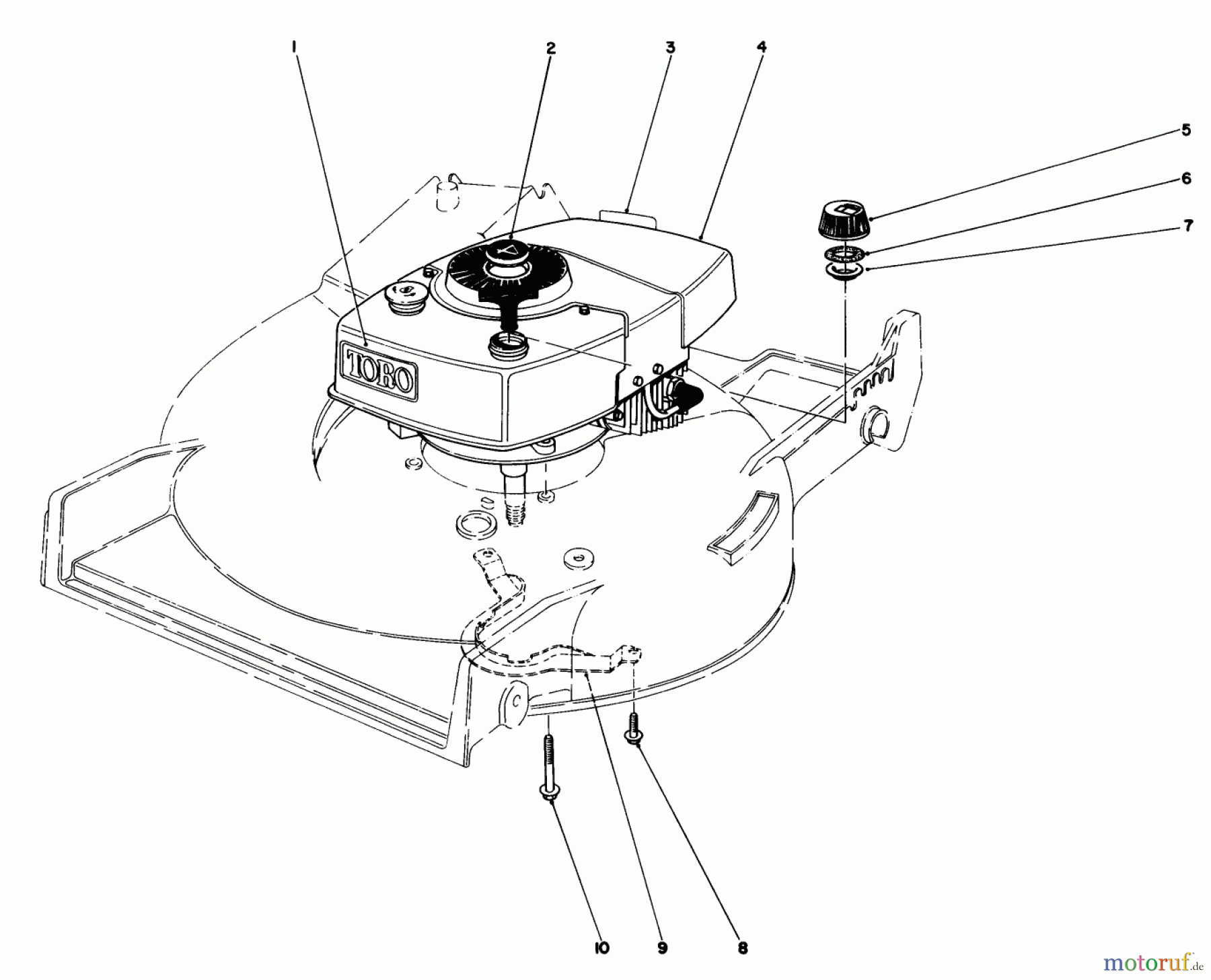 Toro Neu Mowers, Walk-Behind Seite 1 20672 - Toro Lawnmower, 1985 (5000001-5999999) ENGINE ASSEMBLY