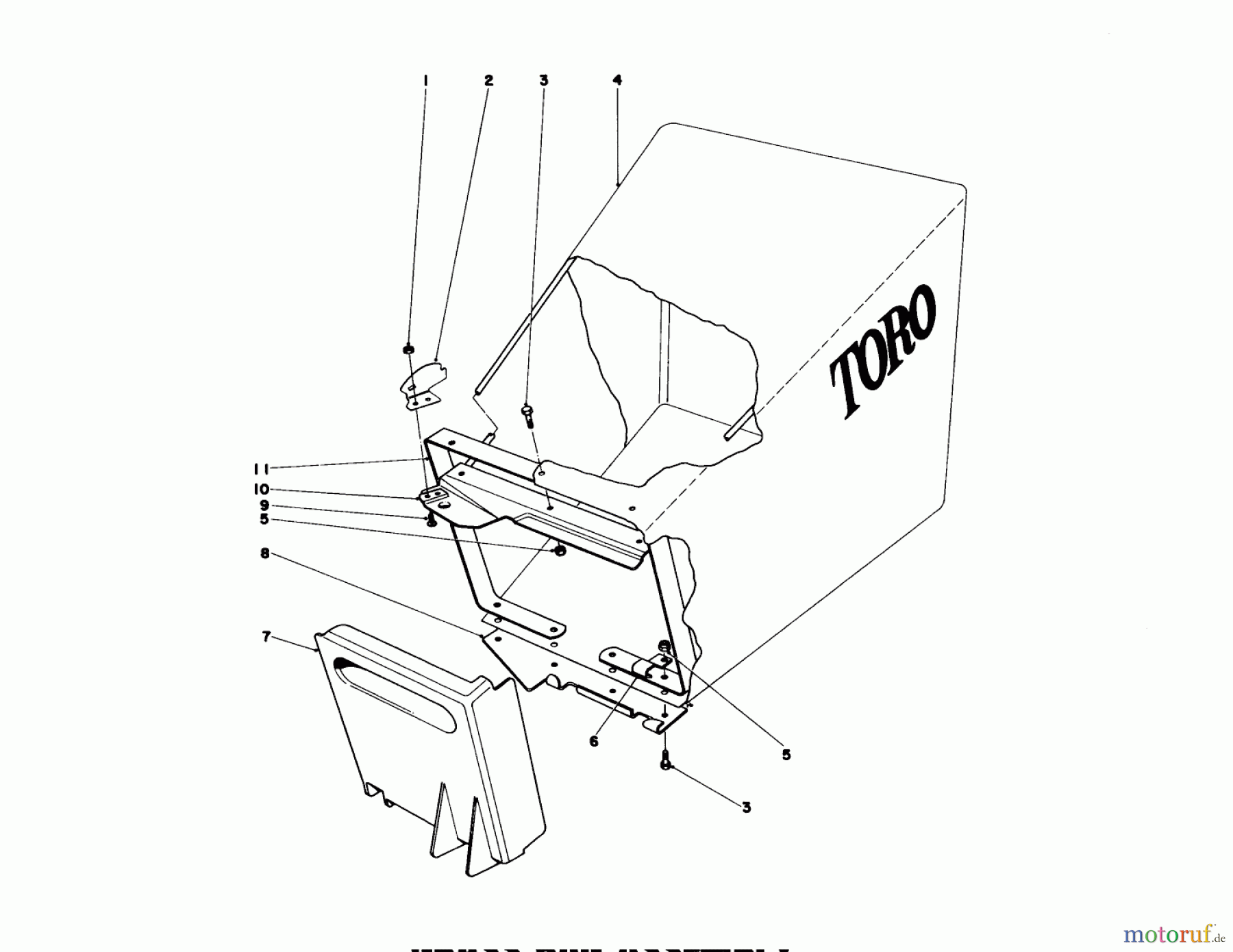  Toro Neu Mowers, Walk-Behind Seite 1 20673 - Toro Lawnmower, 1976 (6000001-6999999) GRASS BAG ASSEMBLY