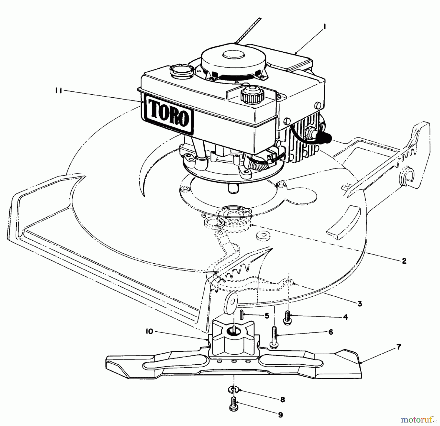  Toro Neu Mowers, Walk-Behind Seite 1 20675 - Toro Lawnmower, 1984 (4000001-4999999) ENGINE ASSEMBLY