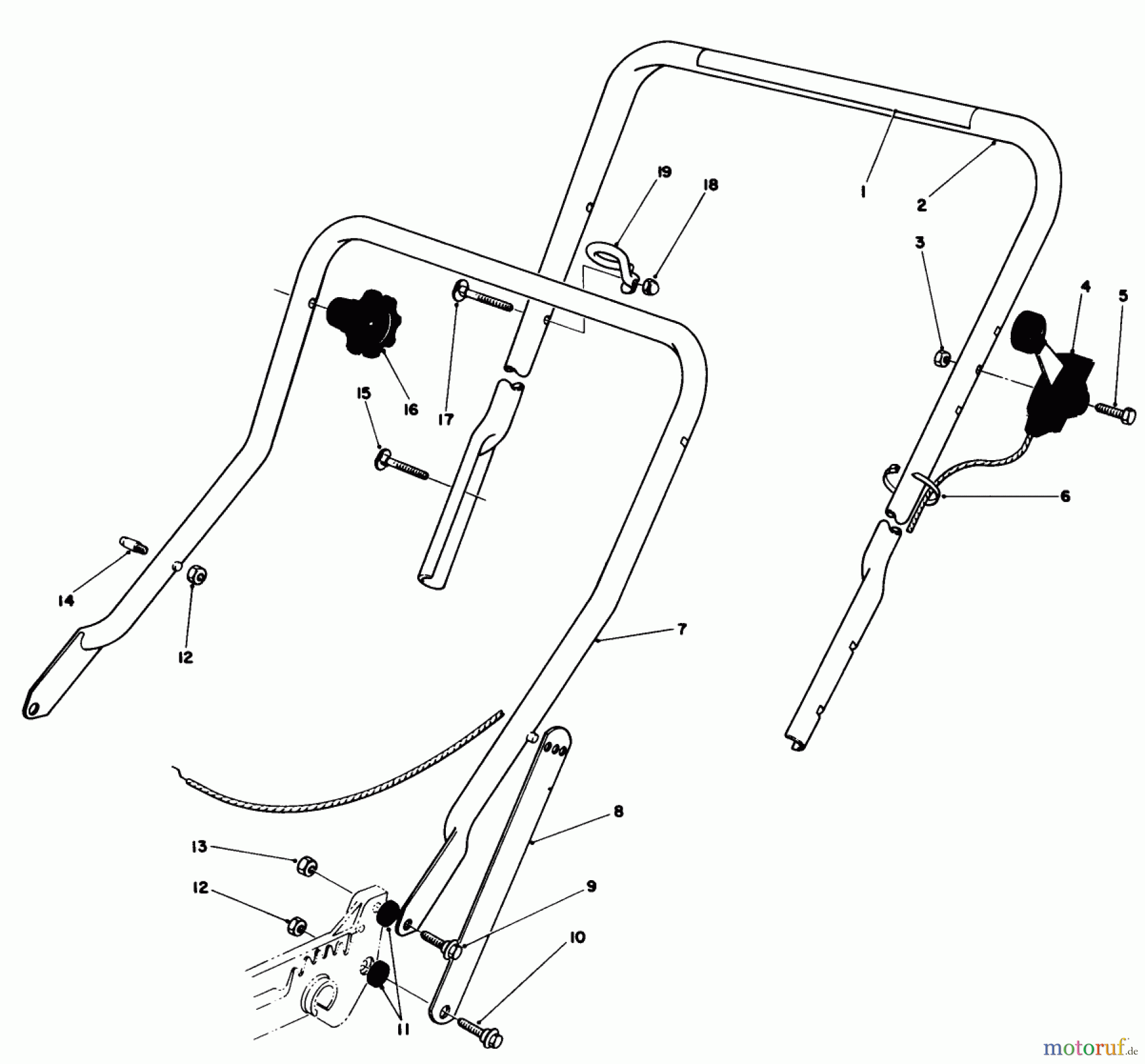  Toro Neu Mowers, Walk-Behind Seite 1 20675 - Toro Lawnmower, 1984 (4000001-4999999) HANDLE ASSEMBLY