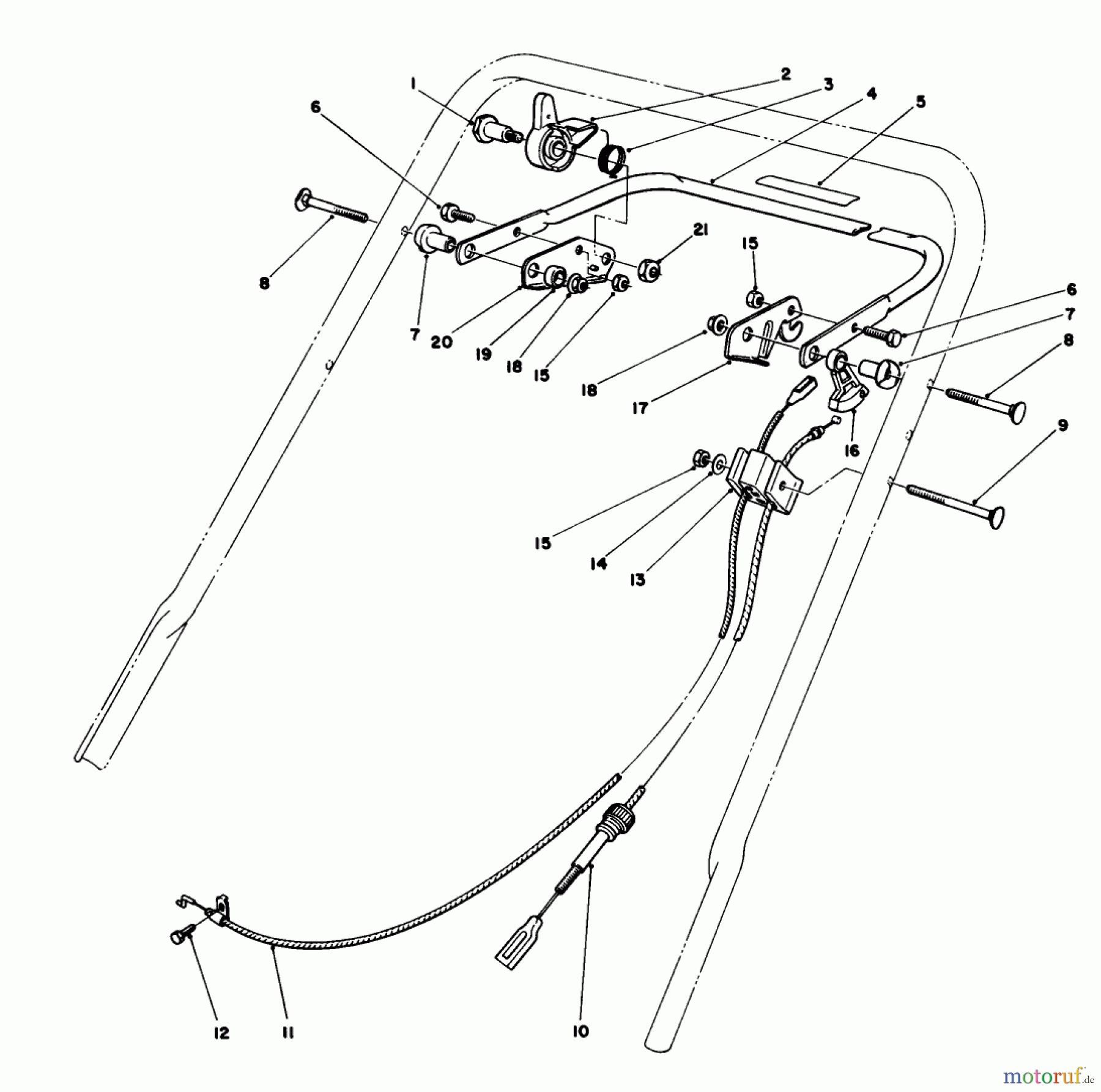  Toro Neu Mowers, Walk-Behind Seite 1 20675 - Toro Lawnmower, 1985 (5000001-5999999) TRACTION CONTROL ASSEMBLY