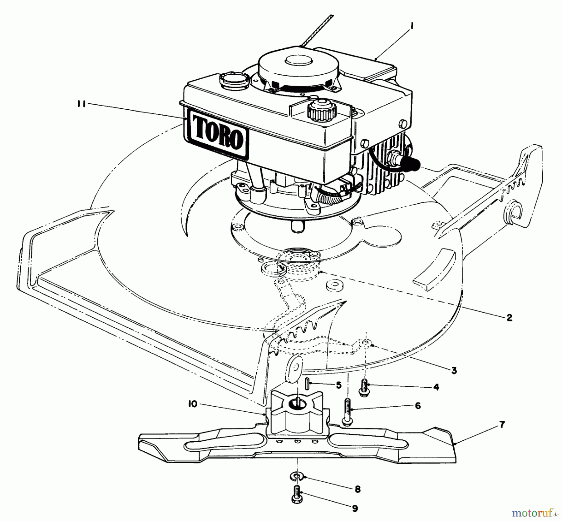  Toro Neu Mowers, Walk-Behind Seite 1 20675 - Toro Lawnmower, 1986 (6000001-6999999) ENGINE ASSEMBLY