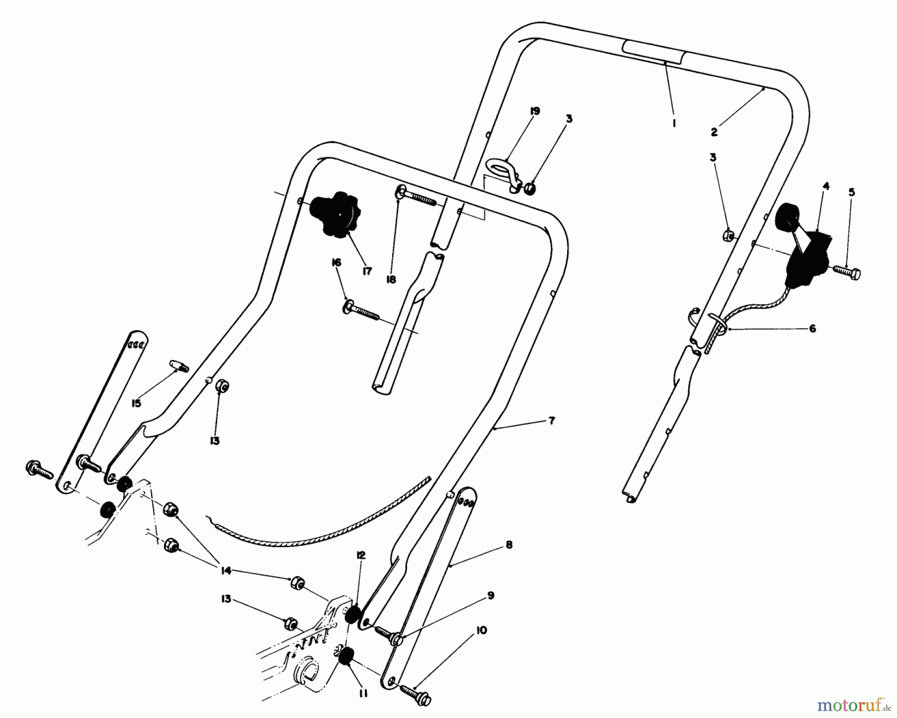  Toro Neu Mowers, Walk-Behind Seite 1 20675 - Toro Lawnmower, 1986 (6000001-6999999) HANDLE ASSEMBLY
