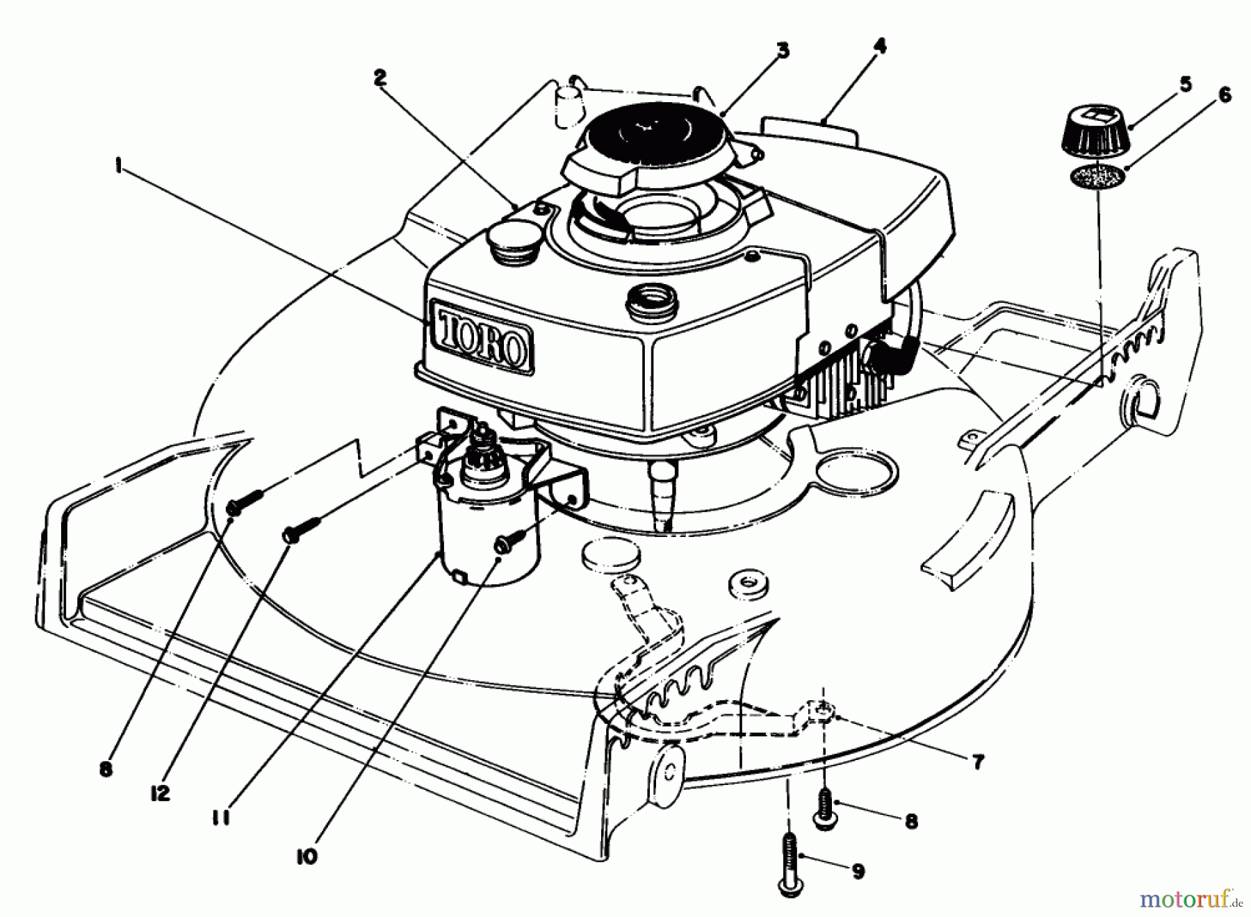  Toro Neu Mowers, Walk-Behind Seite 1 20676 - Toro Lawnmower, 1984 (4000001-4999999) ENGINE ASSEMBLY