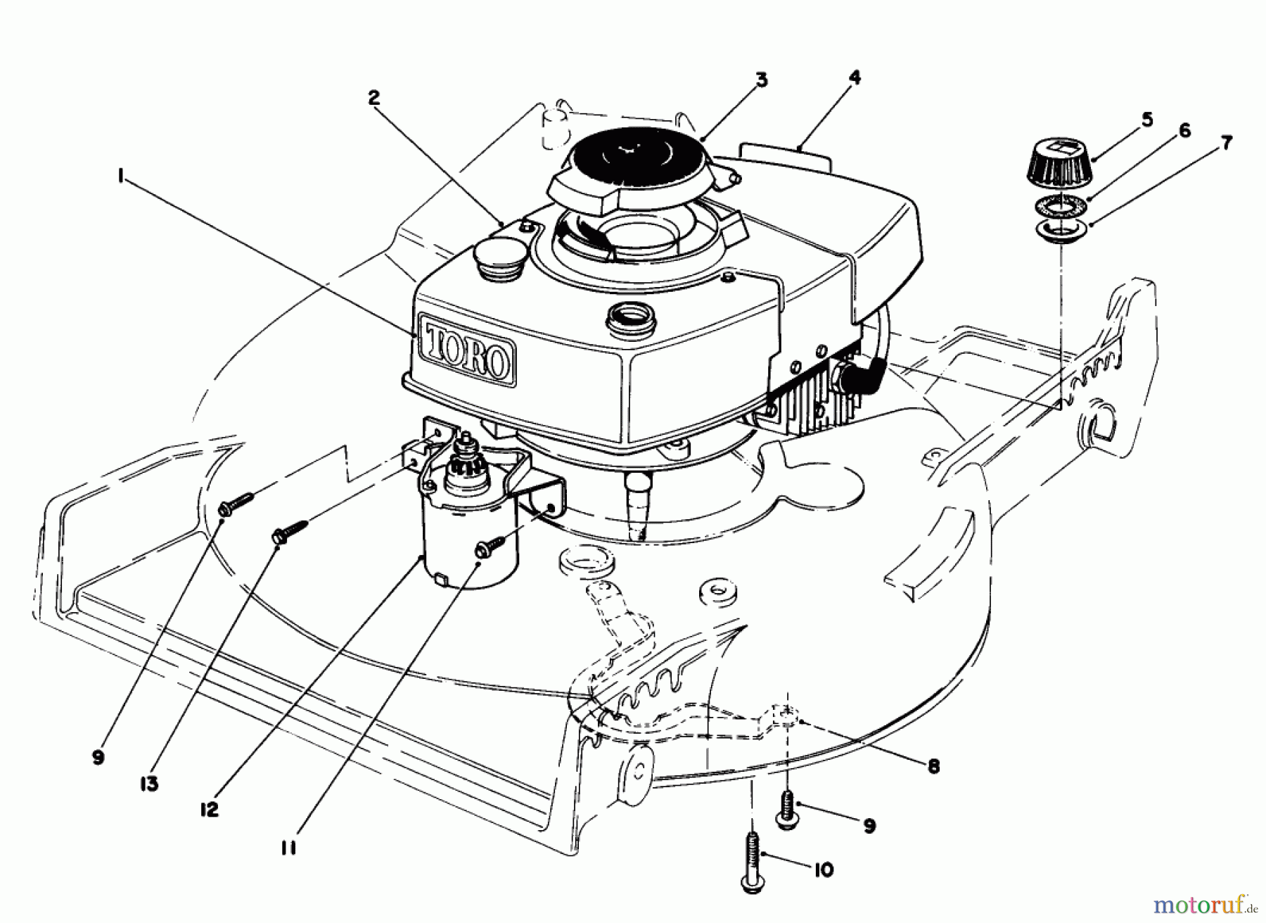  Toro Neu Mowers, Walk-Behind Seite 1 20676 - Toro Lawnmower, 1985 (5000001-5999999) ENGINE ASSEMBLY