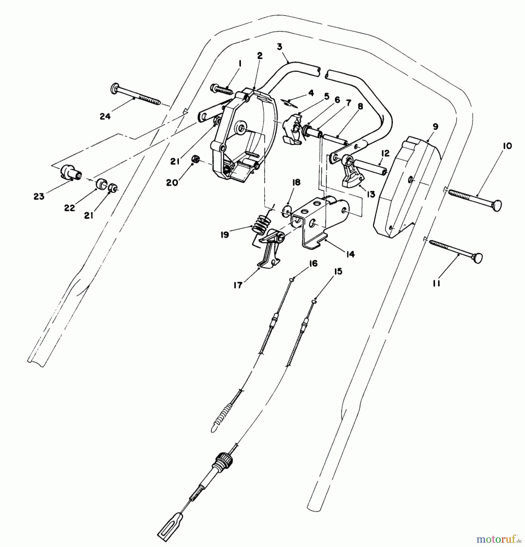  Toro Neu Mowers, Walk-Behind Seite 1 20676 - Toro Lawnmower, 1985 (5000001-5999999) TRACTION CONTROL ASSEMBLY