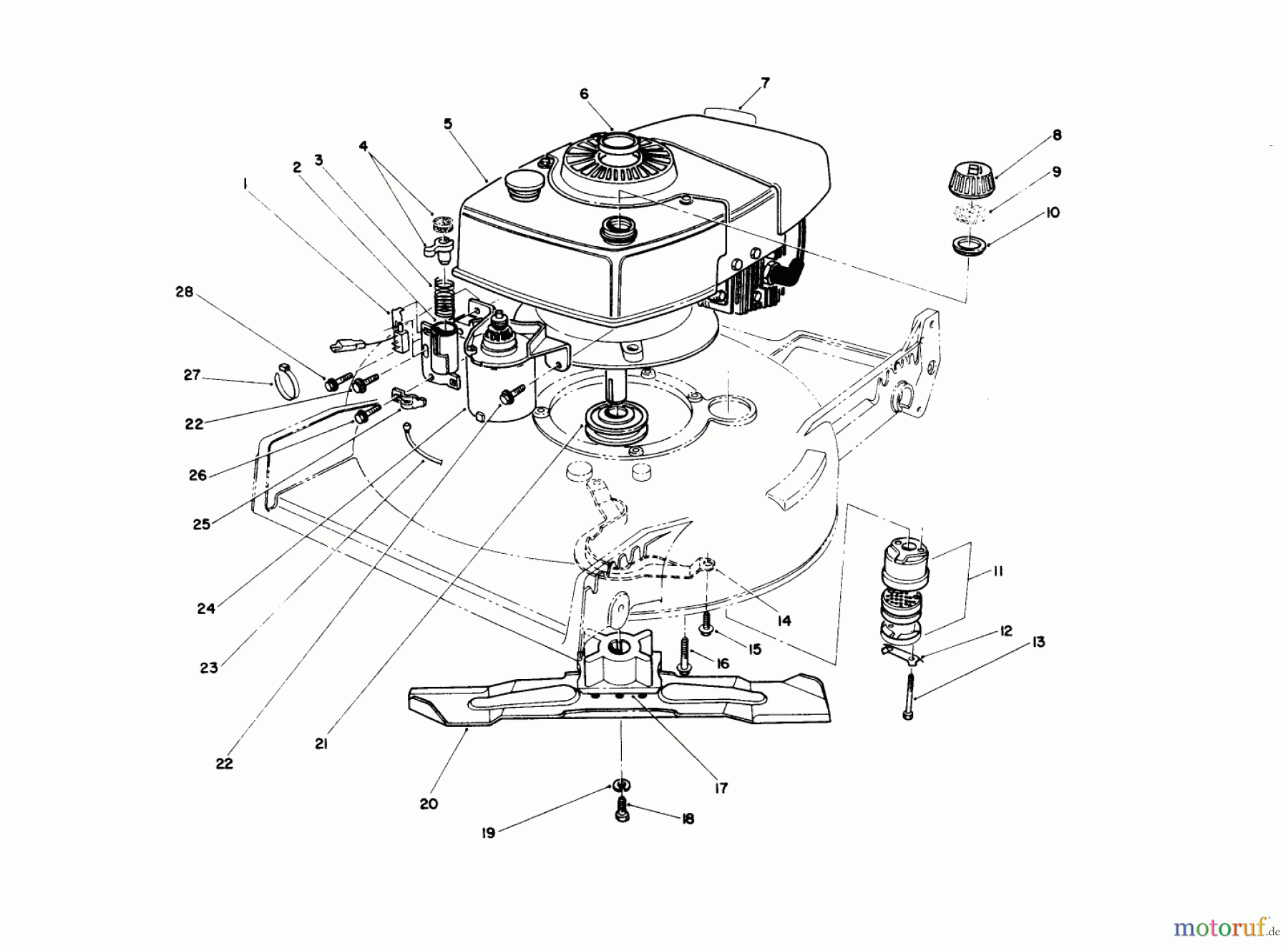  Toro Neu Mowers, Walk-Behind Seite 1 20677 - Toro Lawnmower, 1990 (0002102-0999999) ENGINE ASSEMBLY