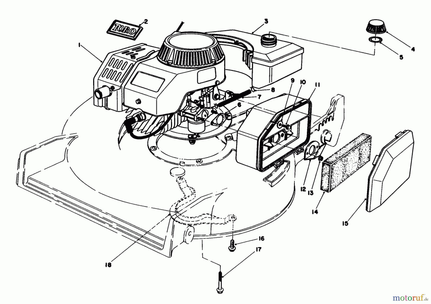  Toro Neu Mowers, Walk-Behind Seite 1 20684 - Toro Lawnmower, 1984 (4000001-4999999) ENGINE ASSEMBLY
