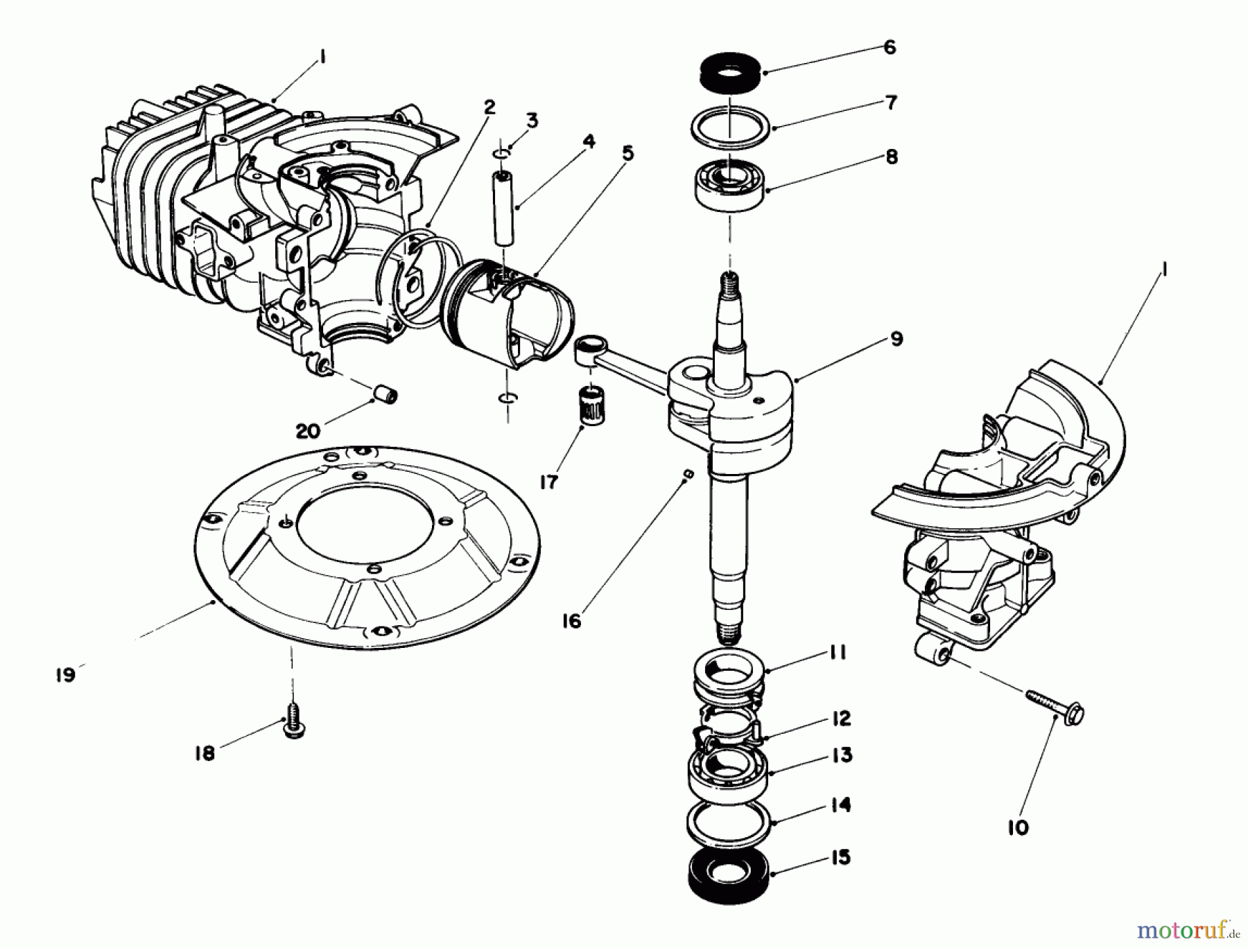 Toro Neu Mowers, Walk-Behind Seite 1 20684 - Toro Lawnmower, 1988 (8000001-8999999) ENGINE ASSEMBLY (MODEL NO. 47PG6 & 47PH7)