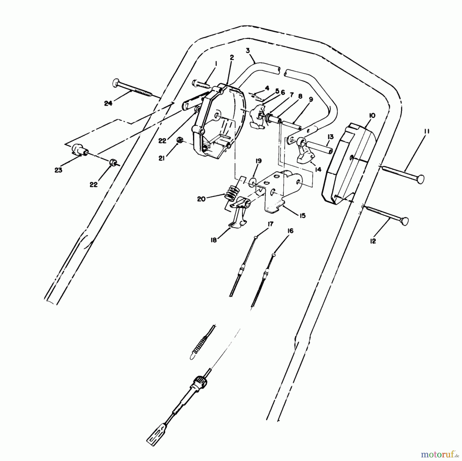 Toro Neu Mowers, Walk-Behind Seite 1 20684 - Toro Lawnmower, 1988 (8000001-8999999) TRACTION CONTROL ASSEMBLY