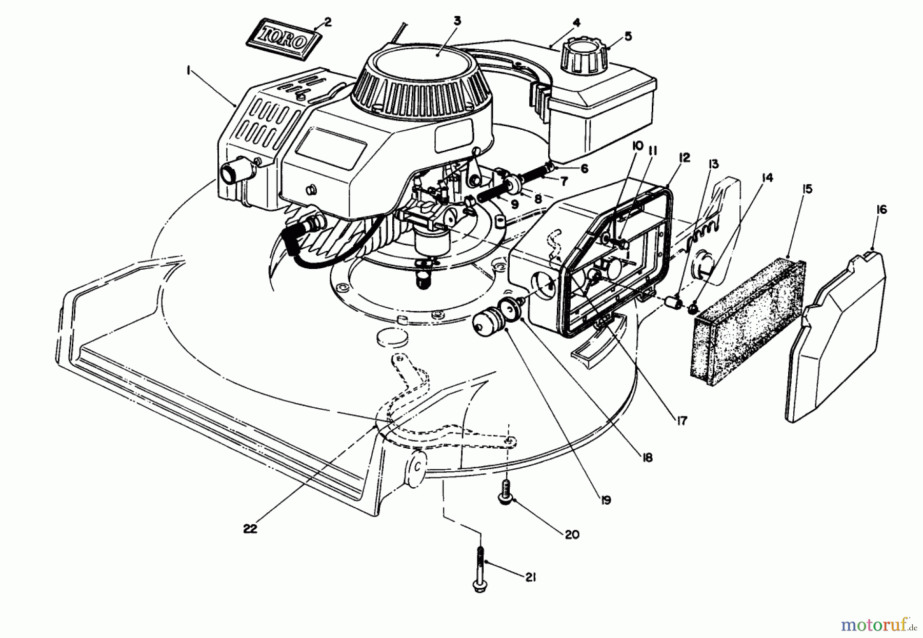  Toro Neu Mowers, Walk-Behind Seite 1 20684C - Toro Lawnmower, 1989 (9000001-9999999) ENGINE ASSEMBLY
