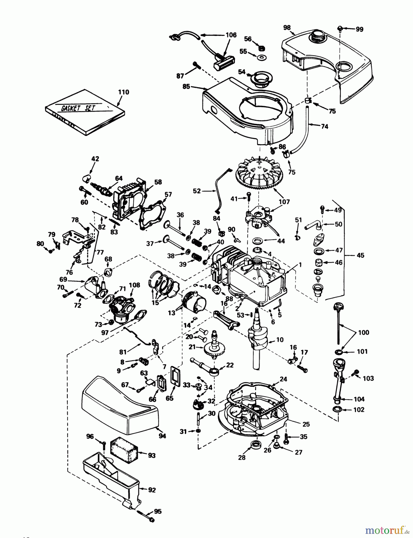  Toro Neu Mowers, Walk-Behind Seite 1 20690 - Toro Lawnmower, 1978 (8000001-8999999) ENGINE TECUMSEH MODEL NO. TNT 100-10048B