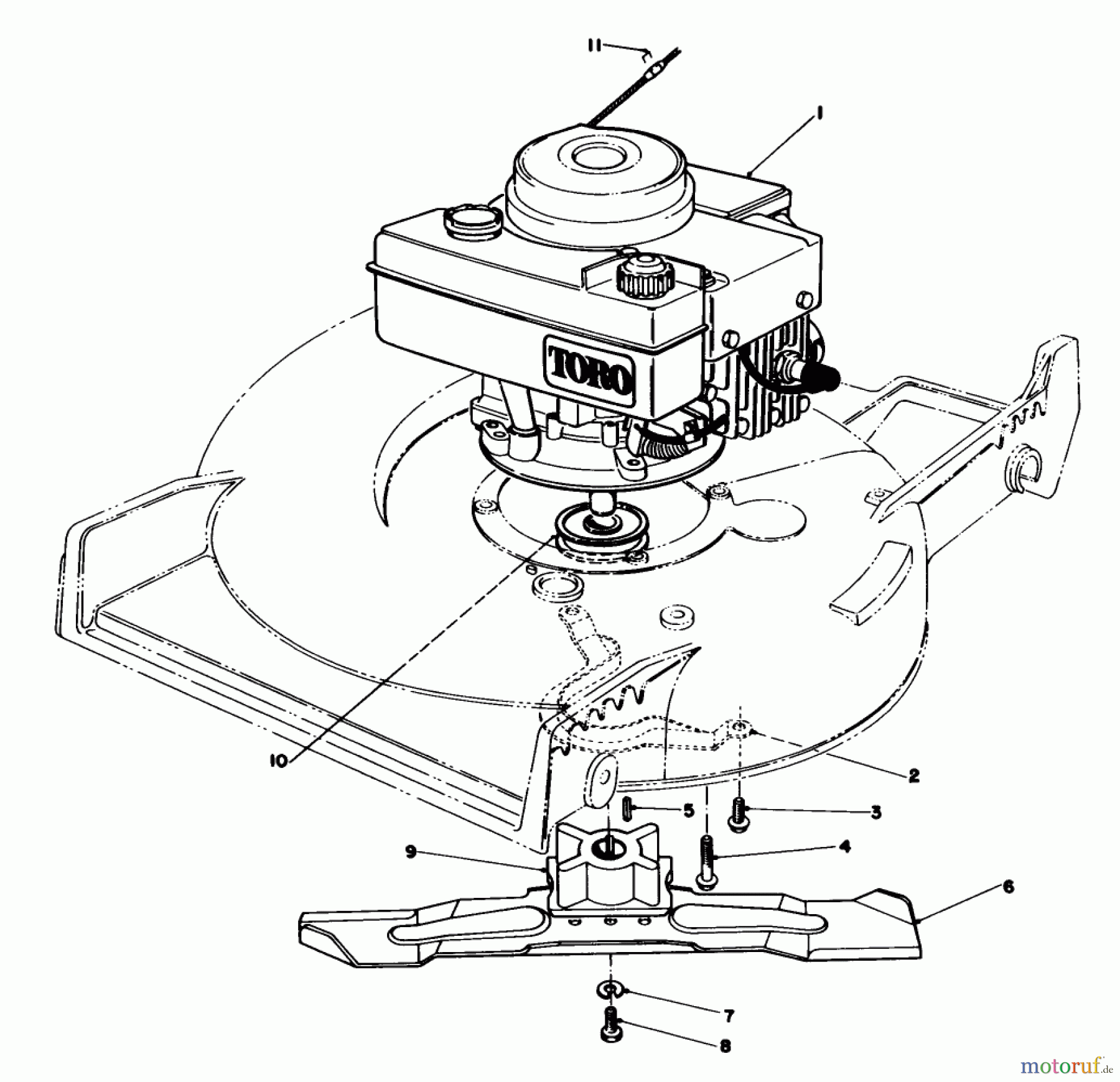  Toro Neu Mowers, Walk-Behind Seite 1 20692 - Toro Lawnmower, 1987 (7000001-7999999) ENGINE ASSEMBLY