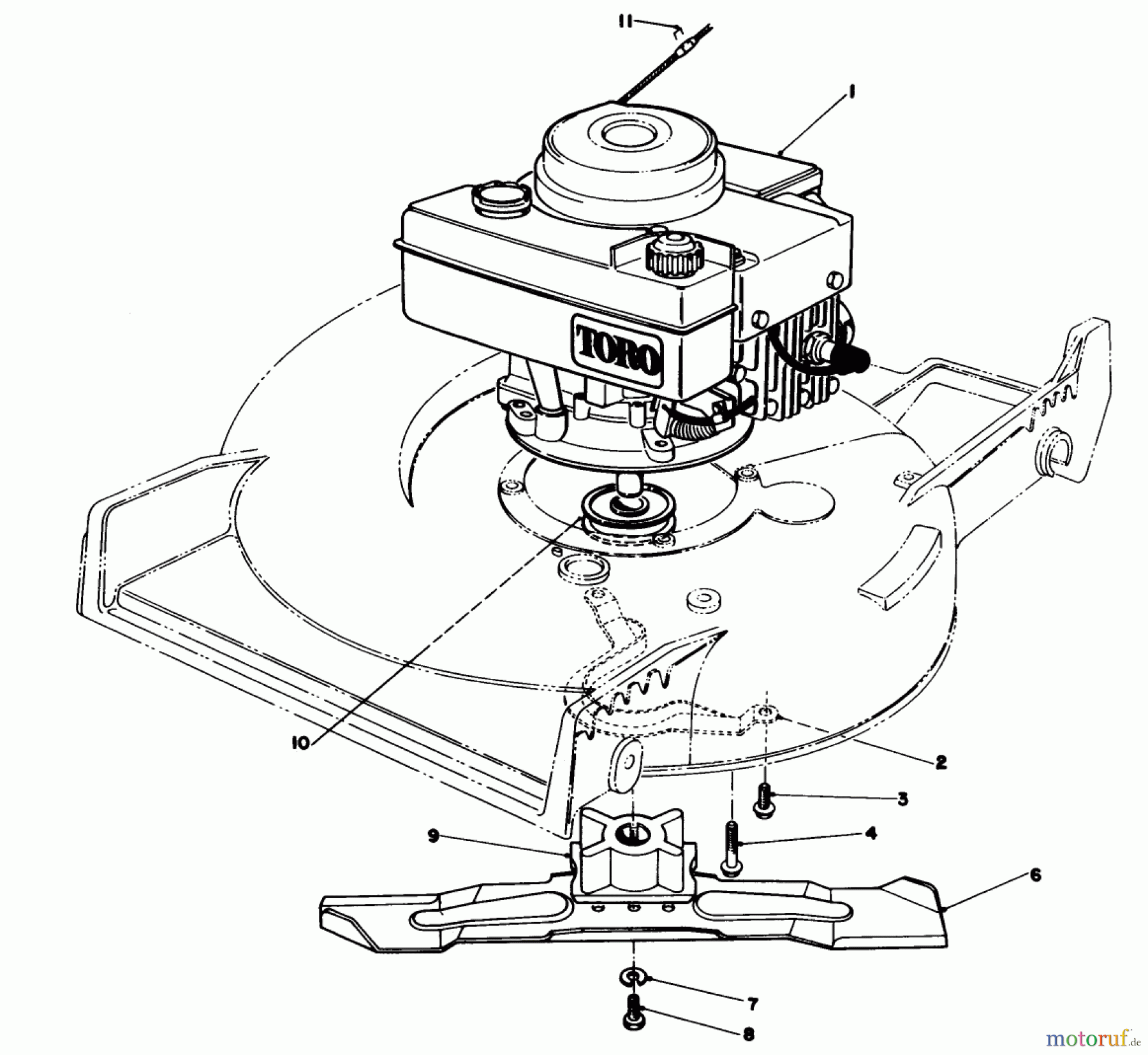  Toro Neu Mowers, Walk-Behind Seite 1 20692C - Toro Lawnmower, 1988 (8000001-8999999) ENGINE ASSEMBLY