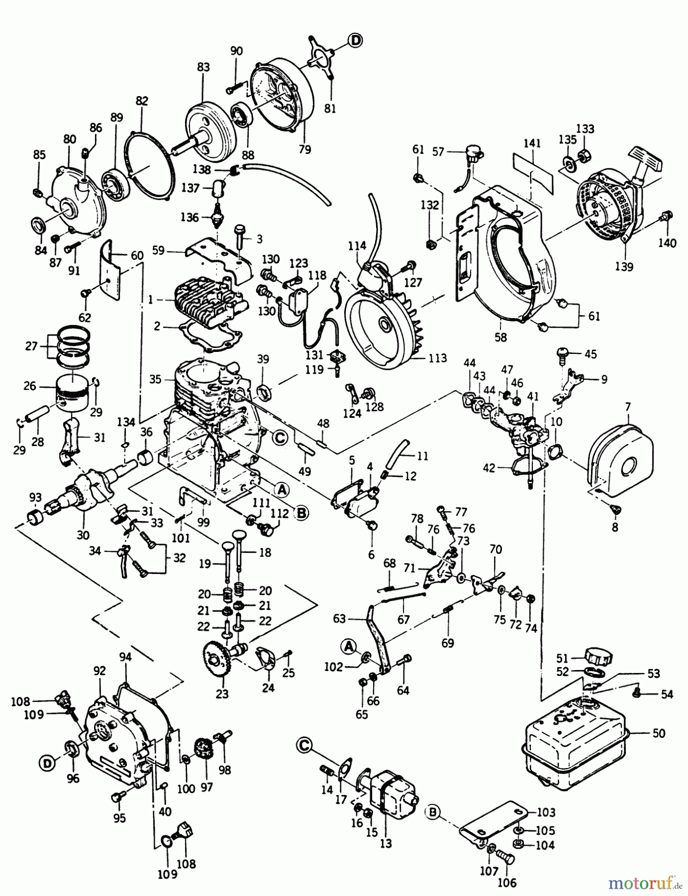  Toro Neu Accessories, Tiller/Cultivator 85103 - Toro Pick Tine Kit, Tillers, 1988 ENGINE -KAWASAKI FA130