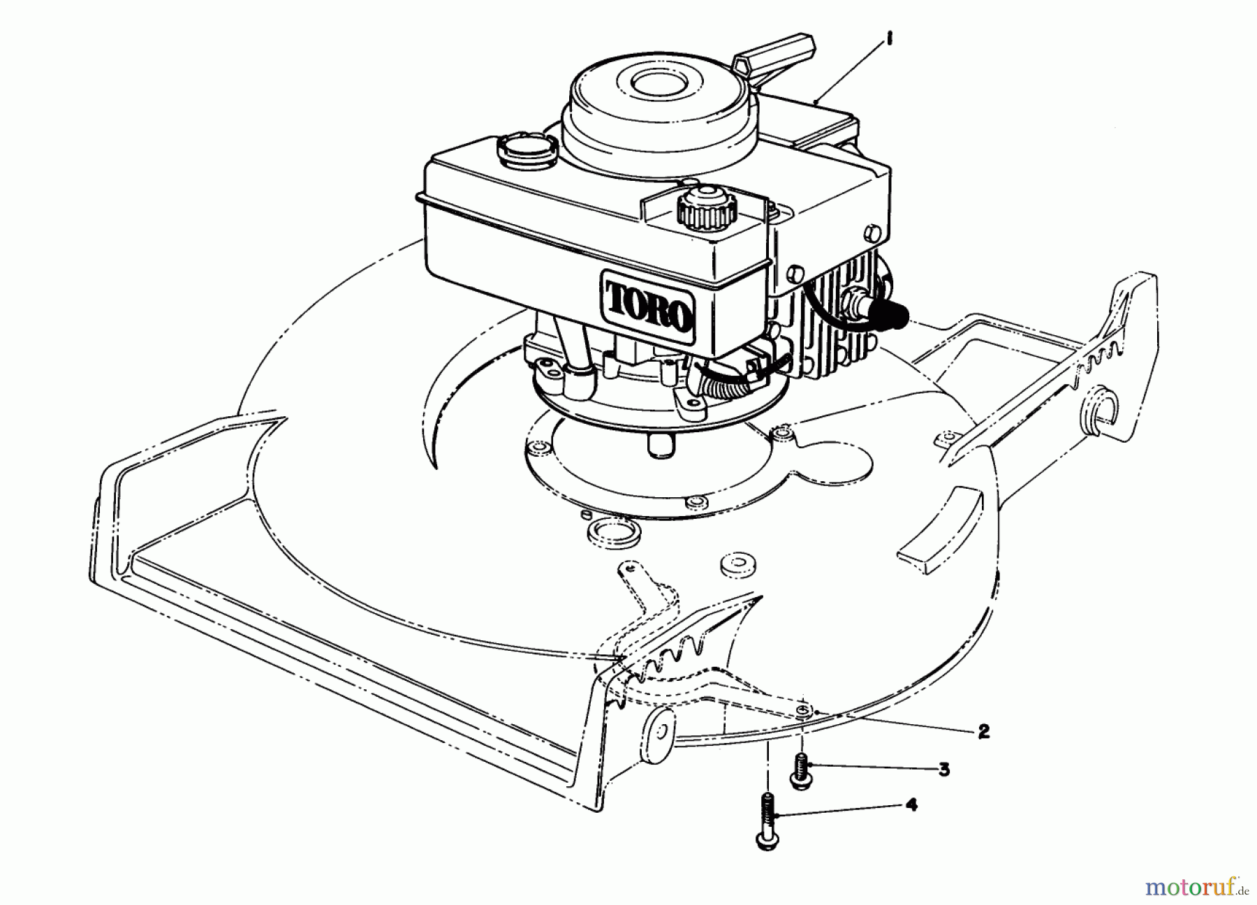  Toro Neu Mowers, Walk-Behind Seite 1 20695 - Toro Lawnmower, 1988 (8000001-8999999) ENGINE ASSEMBLY