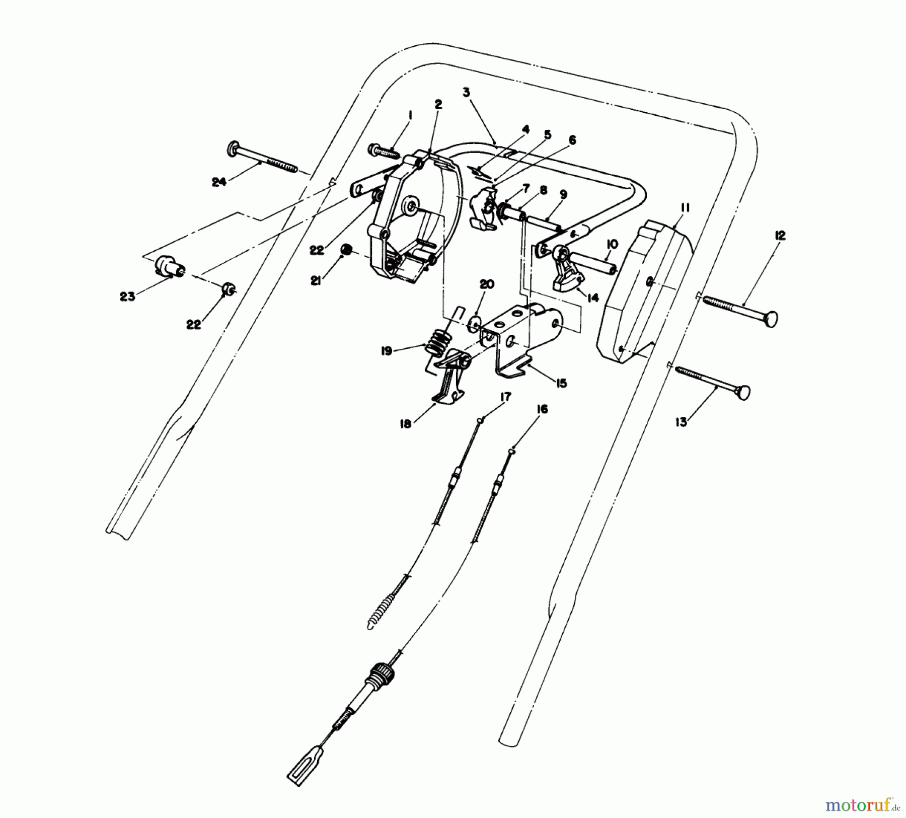  Toro Neu Mowers, Walk-Behind Seite 1 20695 - Toro Lawnmower, 1988 (8000001-8999999) TRACTION CONTROL ASSEMBLY