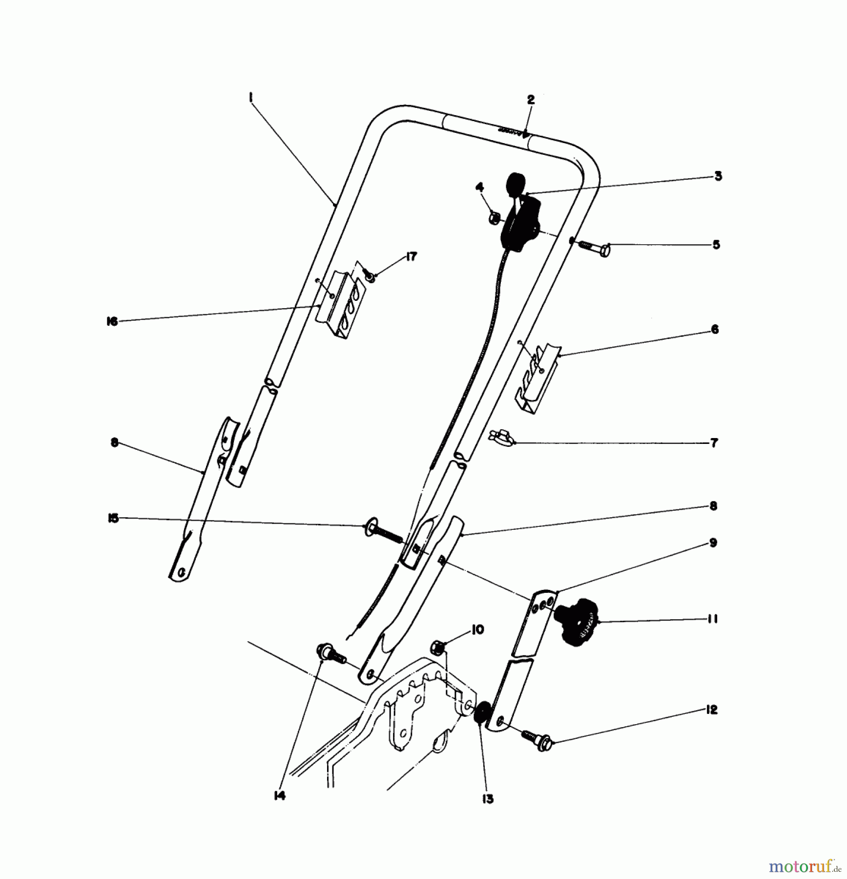  Toro Neu Mowers, Walk-Behind Seite 1 20698 - Toro Lawnmower, 1979 (9000001-9999999) HANDLE ASSEMBLY