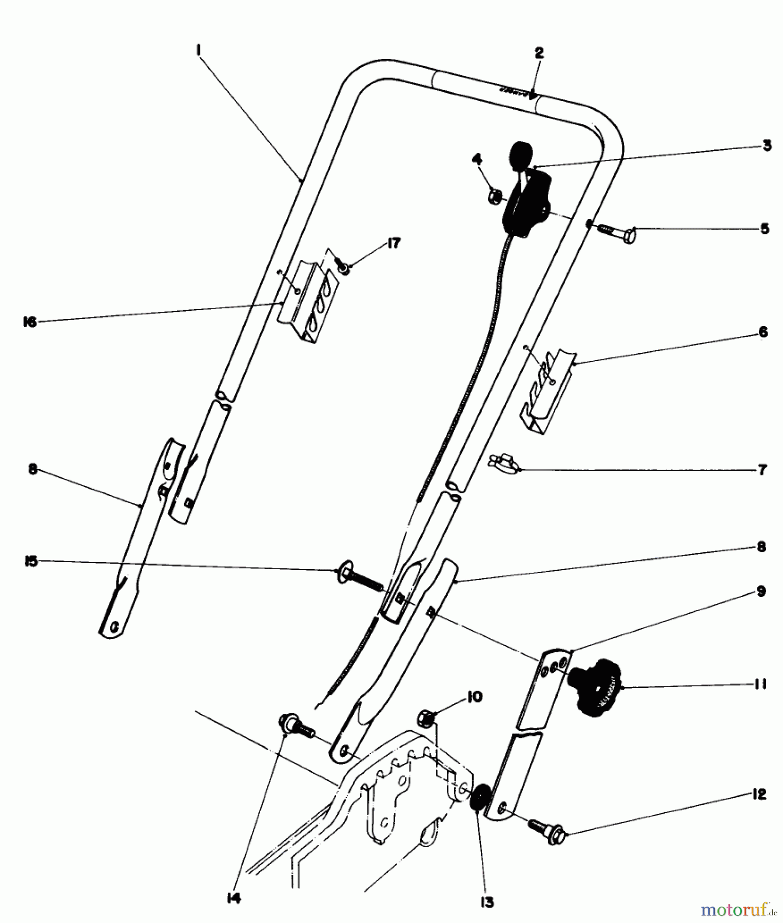  Toro Neu Mowers, Walk-Behind Seite 1 20698 - Toro Lawnmower, 1981 (1000001-1999999) HANDLE ASSEMBLY