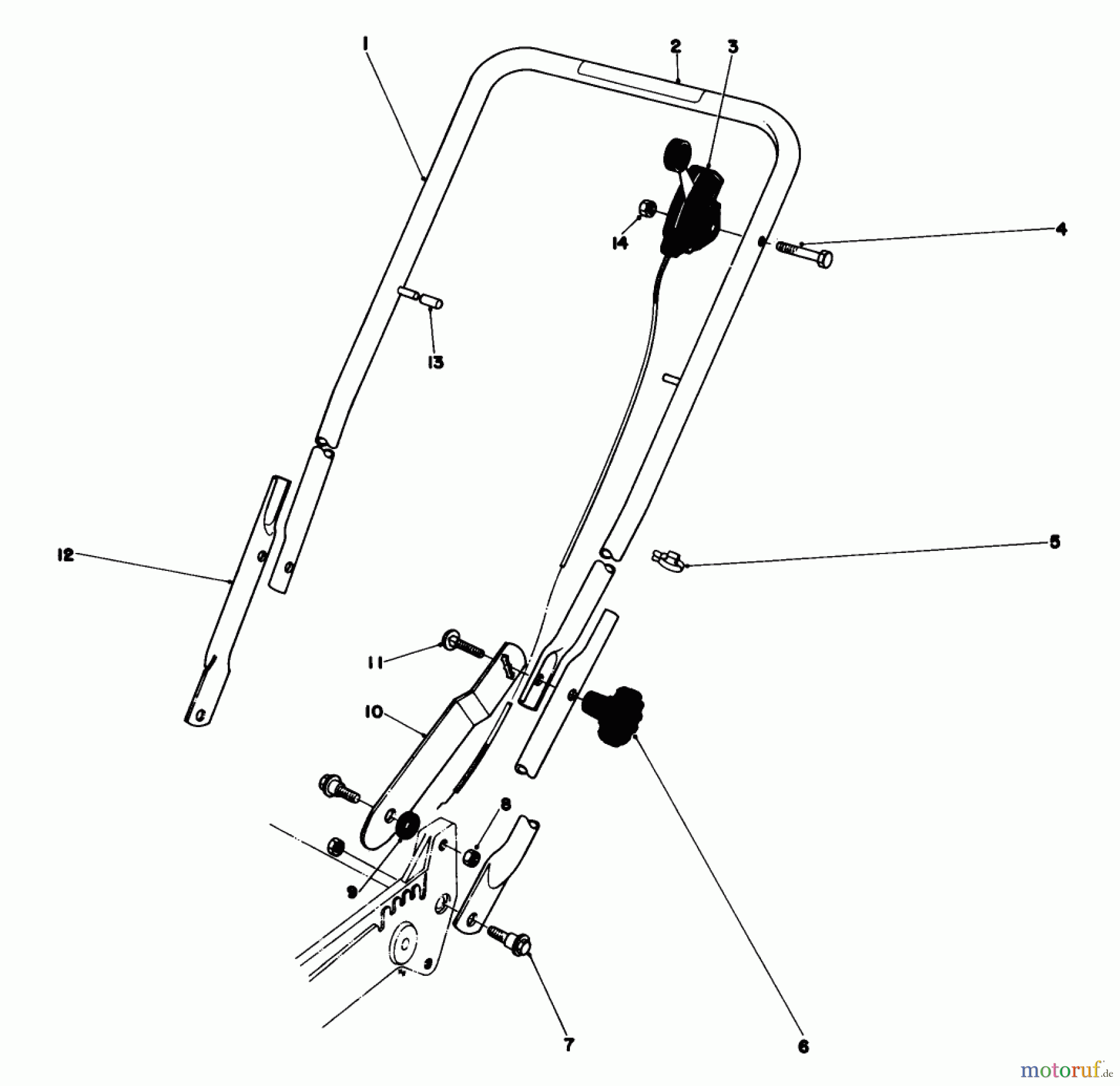  Toro Neu Mowers, Walk-Behind Seite 1 20700 - Toro Lawnmower, 1979 (9000001-9999999) HANDLE ASSEMBLY