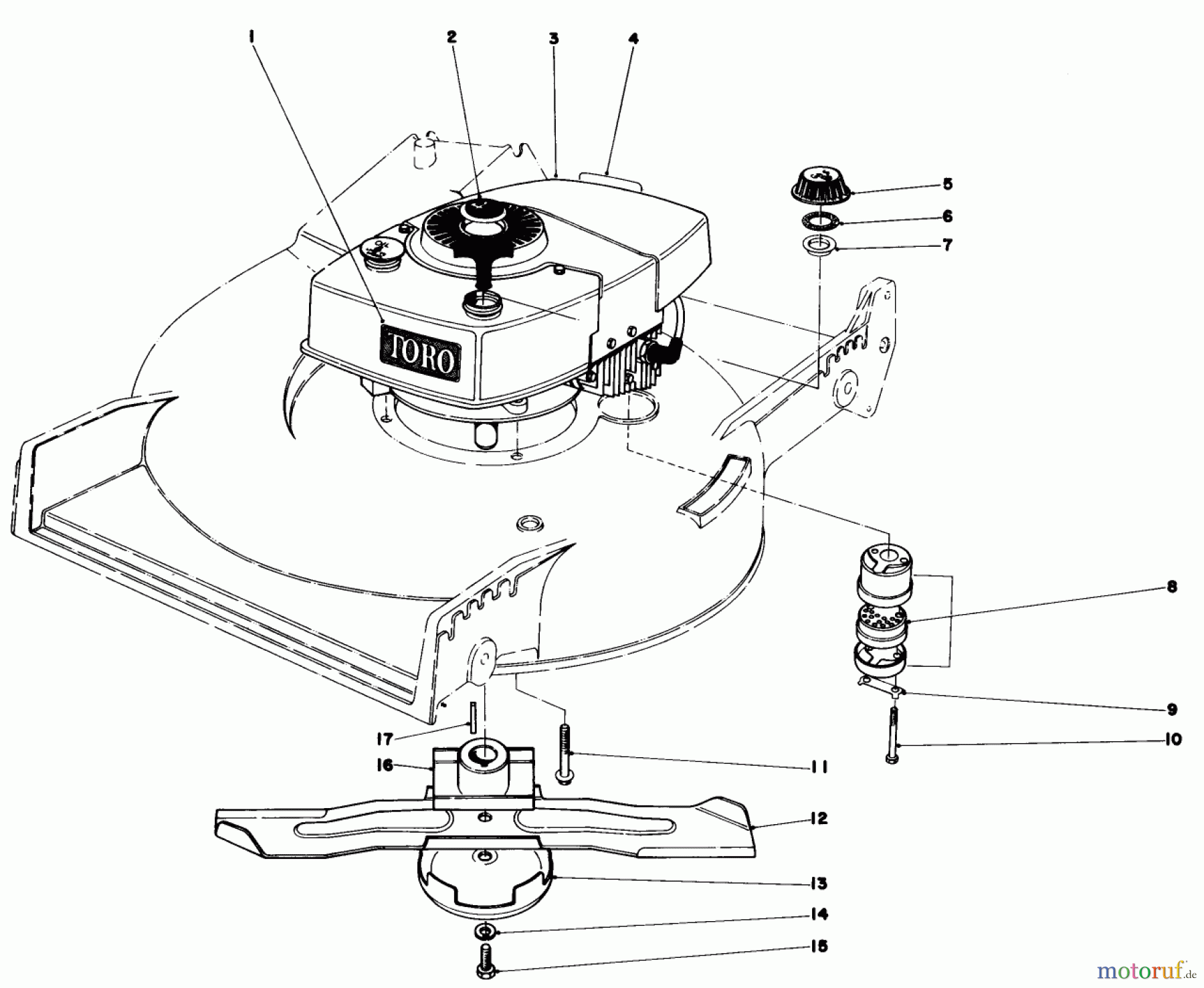  Toro Neu Mowers, Walk-Behind Seite 1 20700 - Toro Lawnmower, 1982 (2000001-2999999) ENGINE ASSEMBLY
