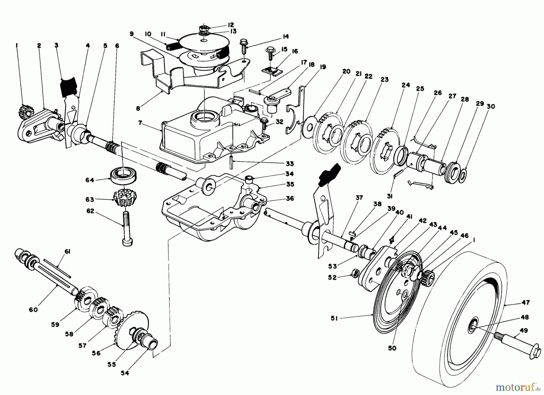  Toro Neu Mowers, Walk-Behind Seite 1 20705 - Toro Lawnmower, 1985 (5000001-5999999) GEAR CASE ASSEMBLY