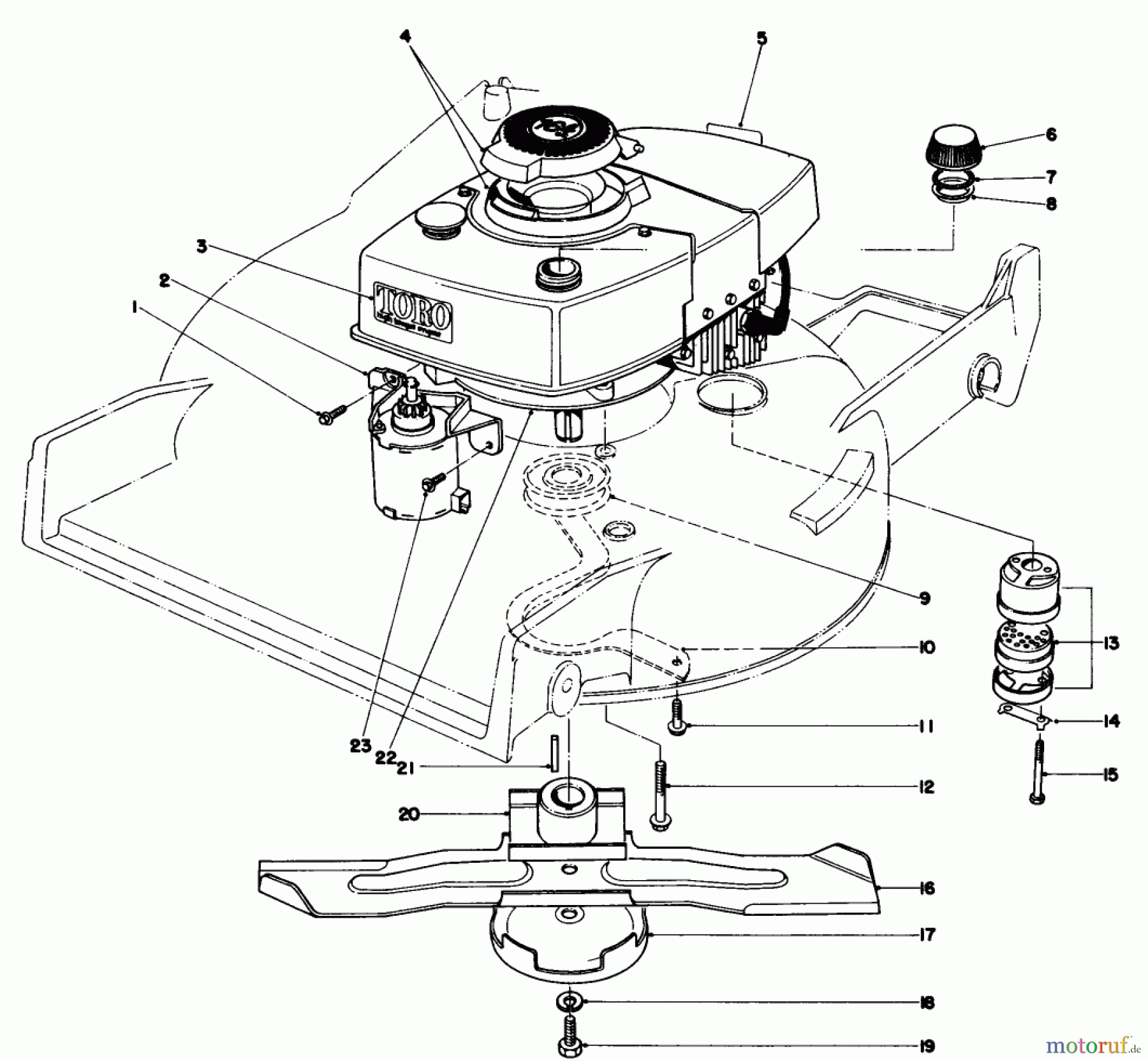  Toro Neu Mowers, Walk-Behind Seite 1 20715 - Toro Lawnmower, 1980 (0000001-0999999) ENGINE ASSEMBLY