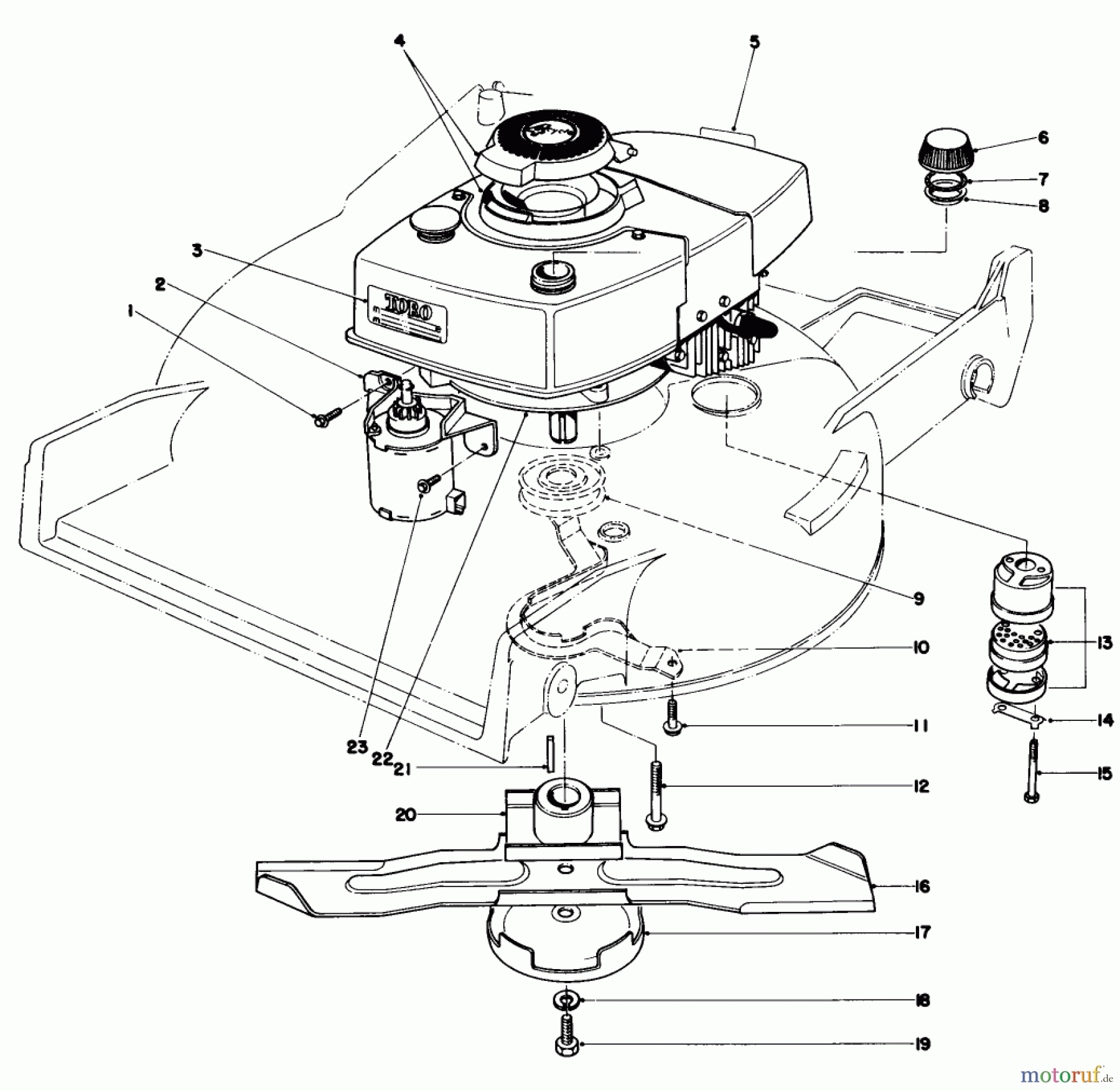  Toro Neu Mowers, Walk-Behind Seite 1 20715 - Toro Lawnmower, 1981 (1000001-1999999) ENGINE ASSEMBLY