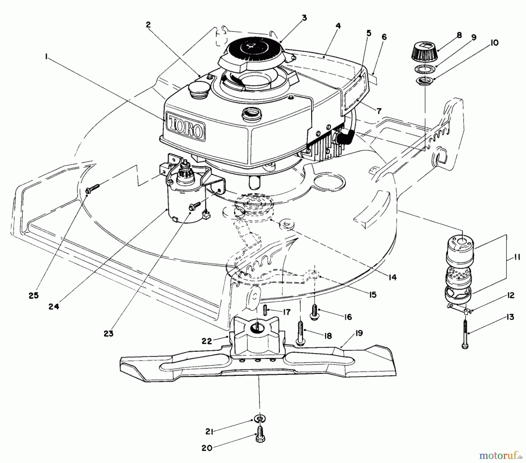  Toro Neu Mowers, Walk-Behind Seite 1 20715 - Toro Lawnmower, 1984 (4000001-4999999) ENGINE ASSEMBLY