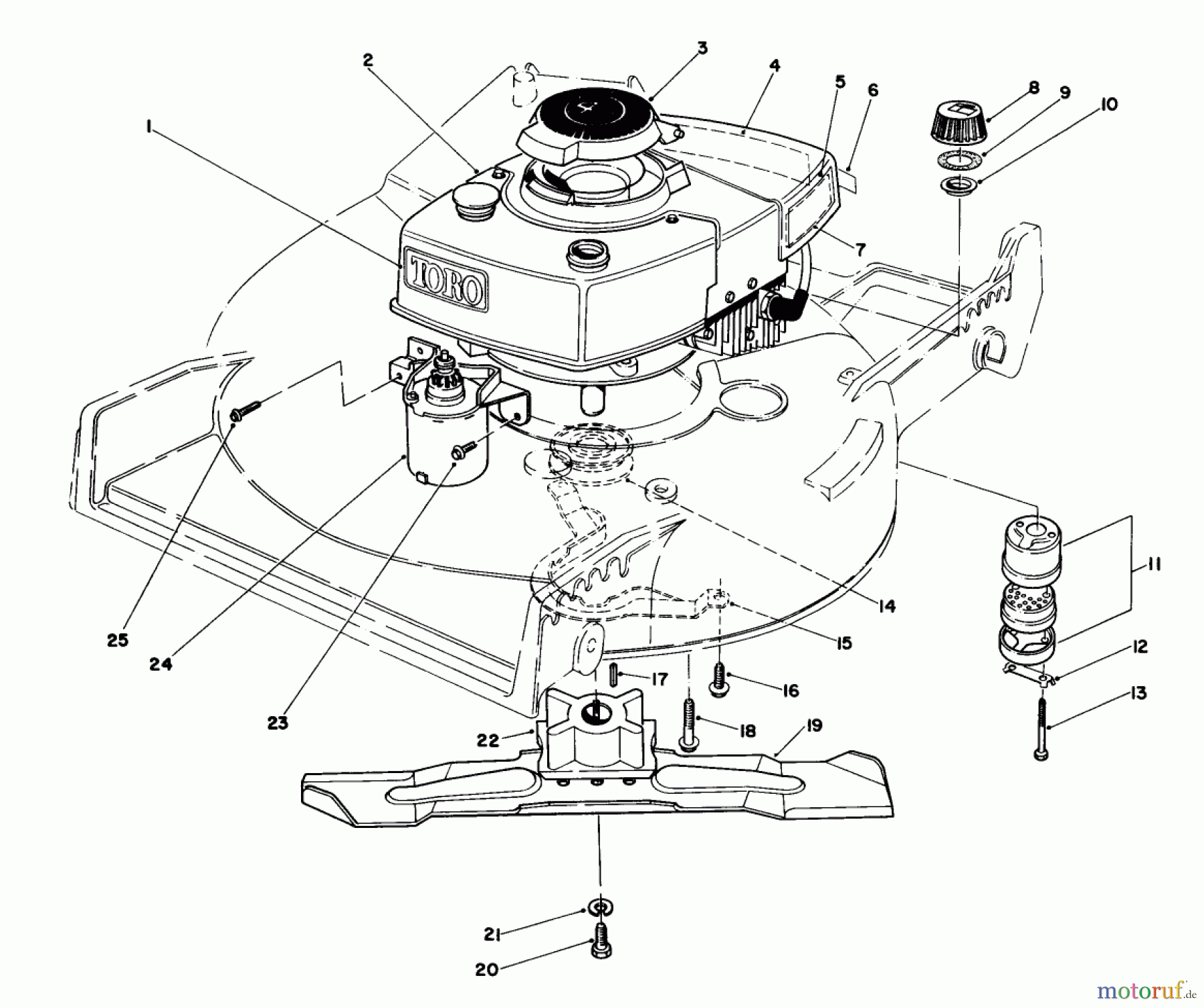  Toro Neu Mowers, Walk-Behind Seite 1 20715 - Toro Lawnmower, 1985 (5000001-5999999) ENGINE ASSEMBLY