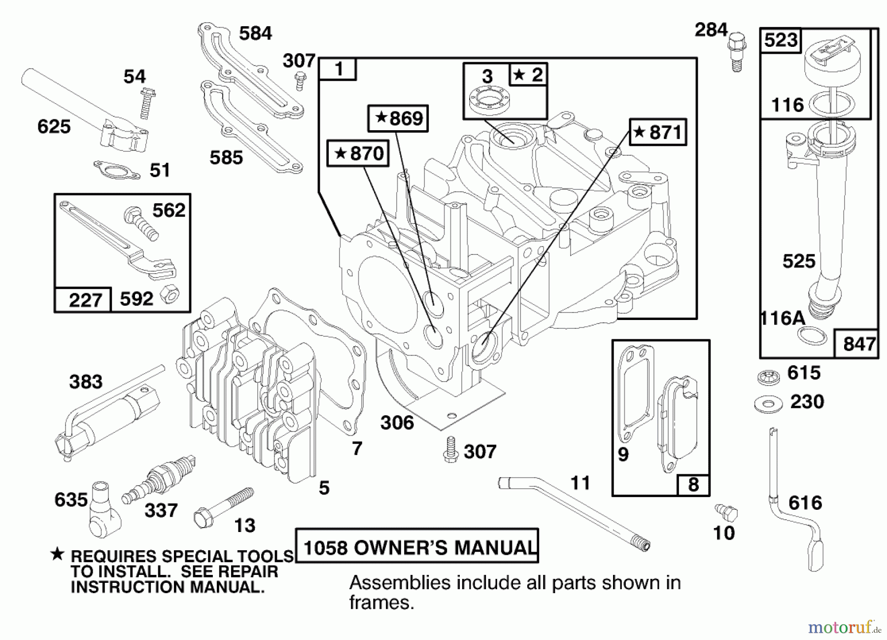  Toro Neu Mowers, Walk-Behind Seite 1 20716 - Toro Side Discharge Mower, 1998 (8900001-8999999) ENGINE BRIGGS & STRATTON MODEL 12U802-1739-E1 #1