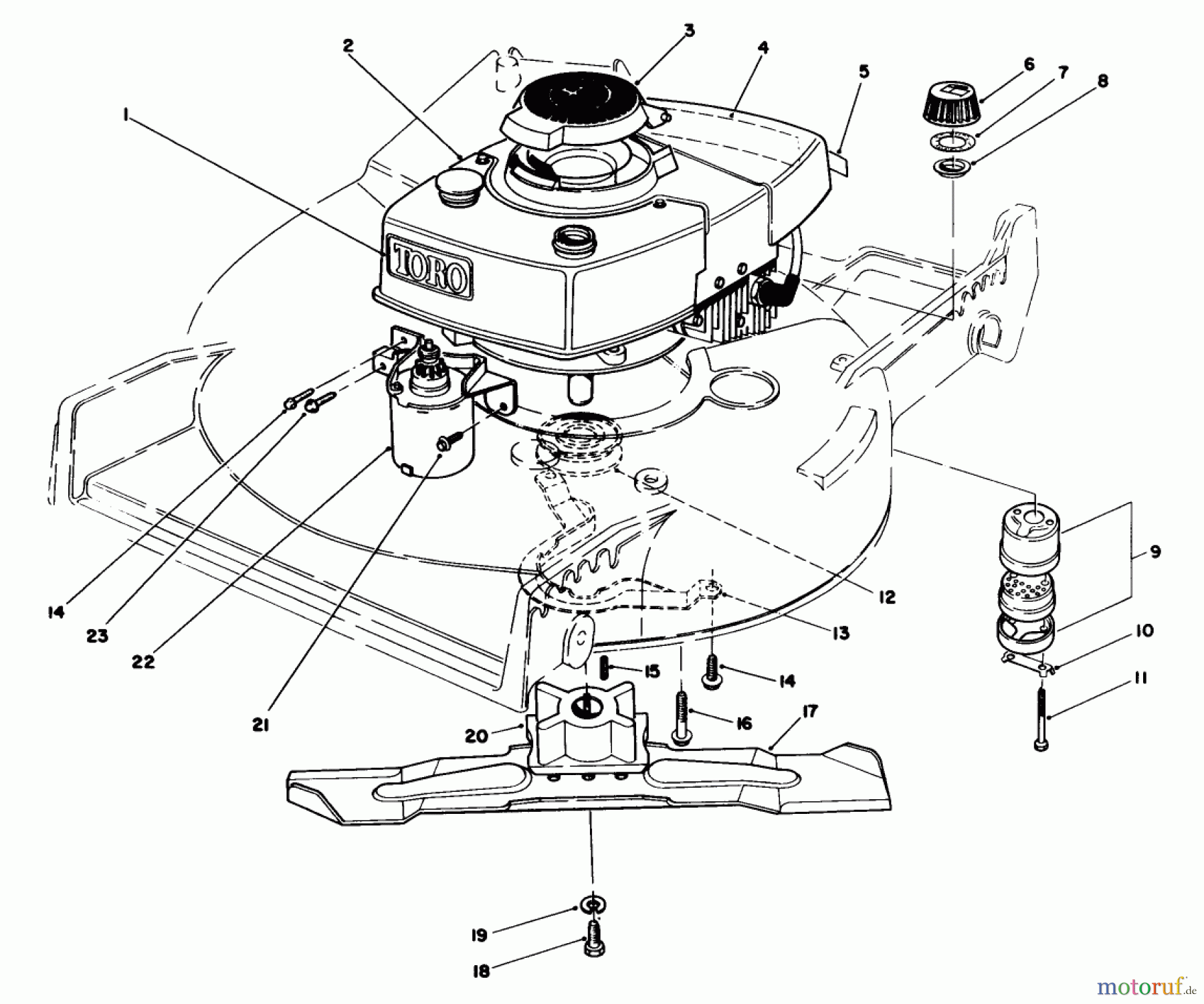  Toro Neu Mowers, Walk-Behind Seite 1 20718C - Toro Lawnmower, 1986 (6000001-6999999) ENGINE ASSEMBLY