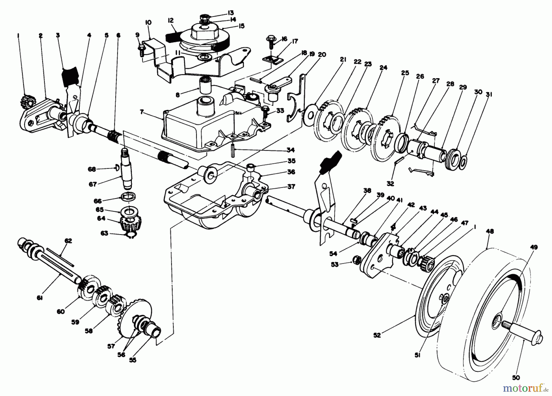  Toro Neu Mowers, Walk-Behind Seite 1 20718C - Toro Lawnmower, 1986 (6000001-6999999) GEAR CASE ASSEMBLY