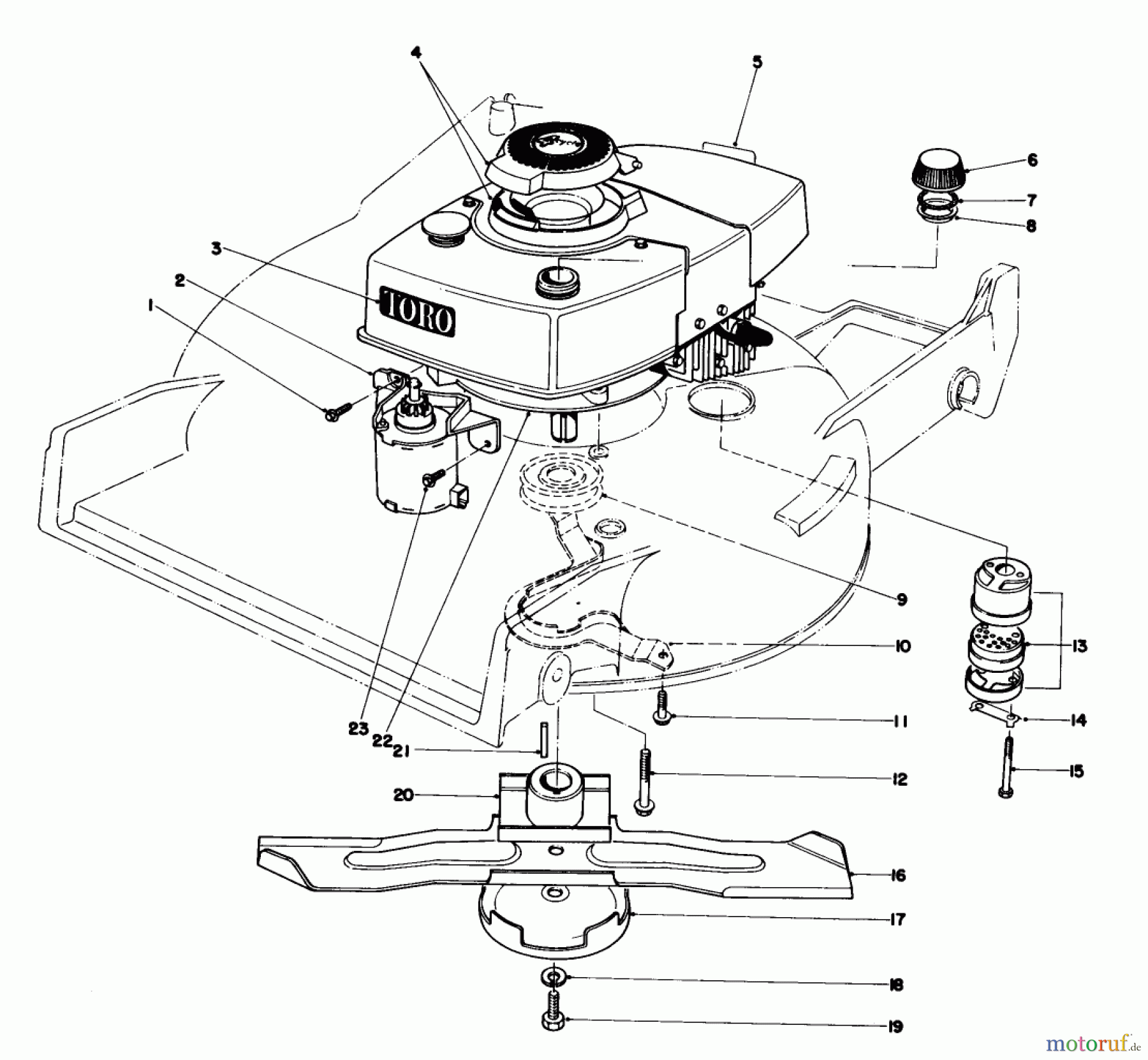  Toro Neu Mowers, Walk-Behind Seite 1 20720 - Toro Lawnmower, 1981 (1000001-1999999) ENGINE ASSEMBLY