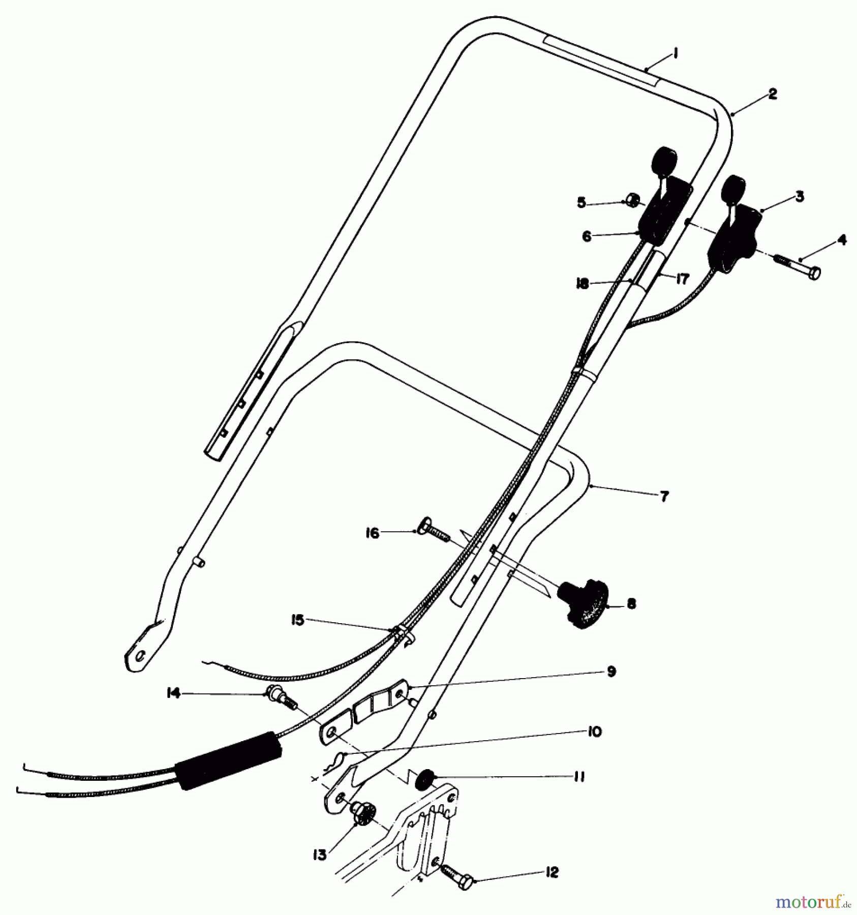  Toro Neu Mowers, Walk-Behind Seite 1 20725 - Toro Lawnmower, 1979 (9000001-9999999) HANDLE ASSEMBLY