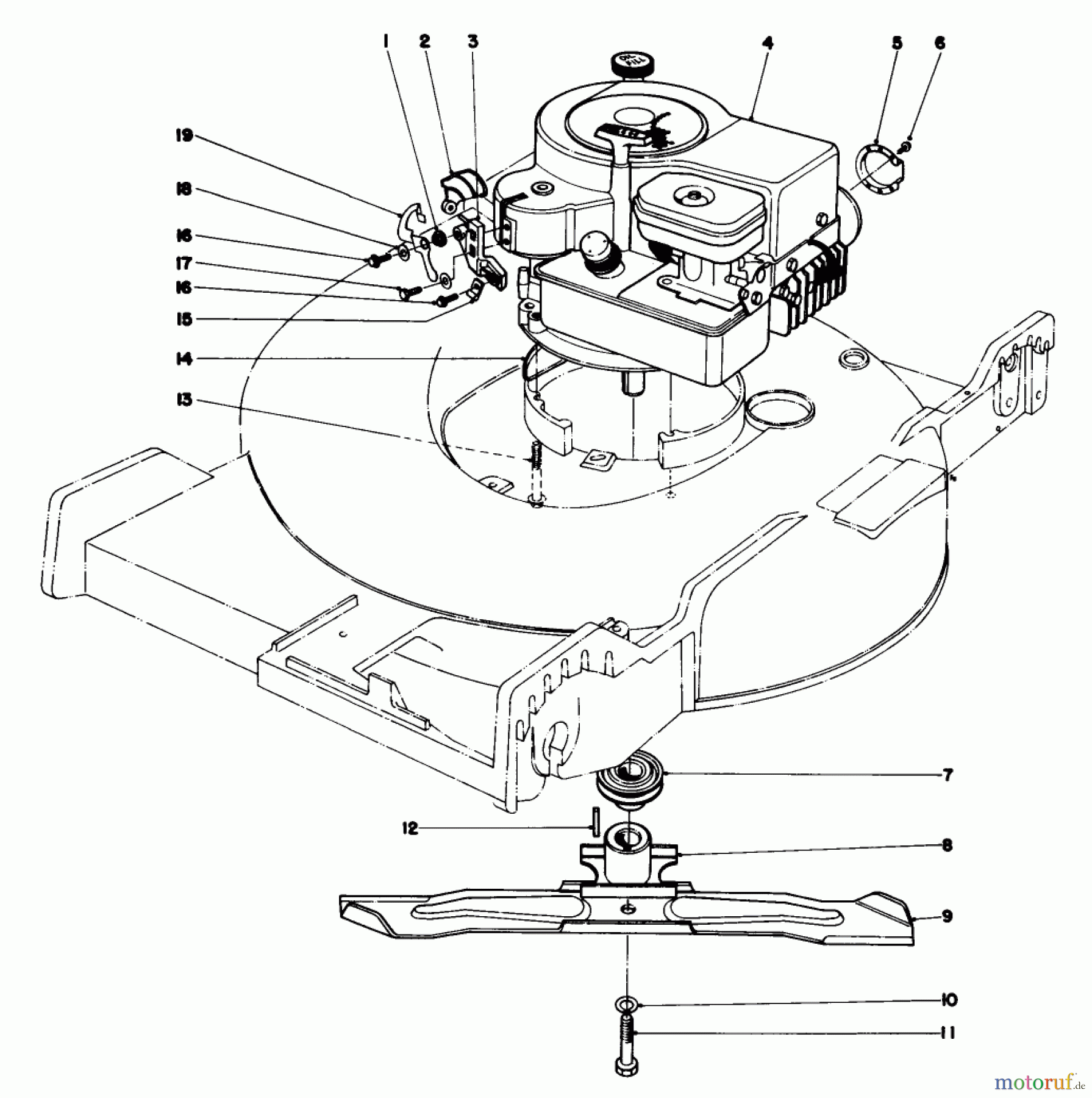  Toro Neu Mowers, Walk-Behind Seite 1 20725 - Toro Lawnmower, 1980 (0000001-0999999) ENGINE ASSEMBLY