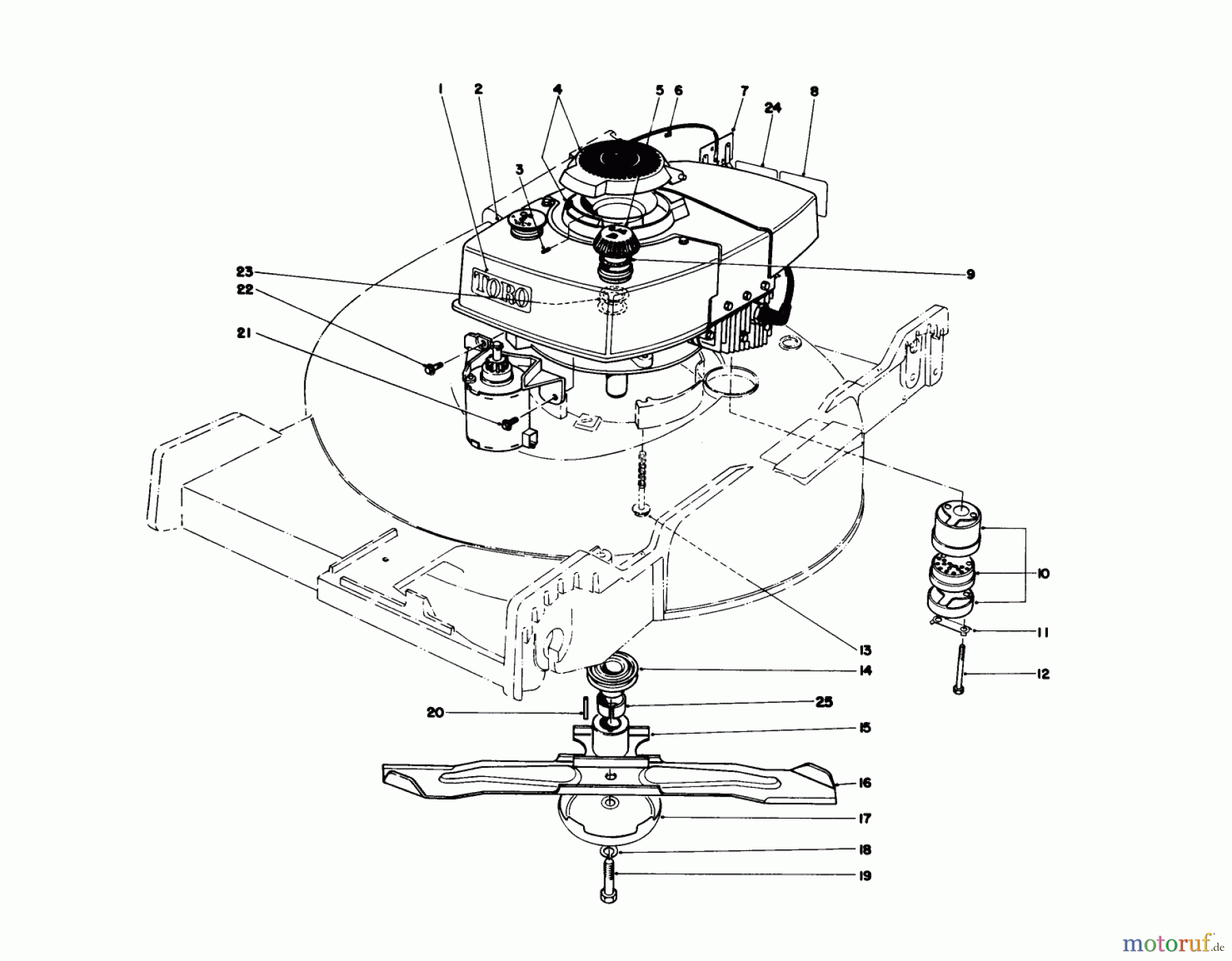  Toro Neu Mowers, Walk-Behind Seite 1 20740 - Toro Lawnmower, 1978 (8000001-8999999) ENGINE ASSEMBLY