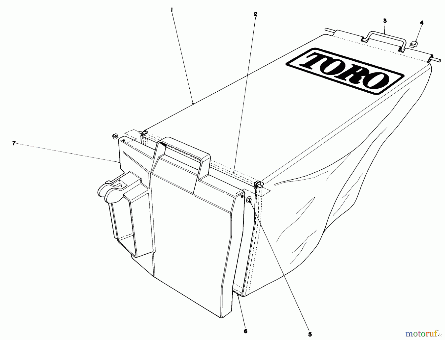  Toro Neu Mowers, Walk-Behind Seite 1 20742 - Toro Lawnmower, 1984 (4000001-4999999) GRASS BAG ASSEMBLY NO. 11-4949